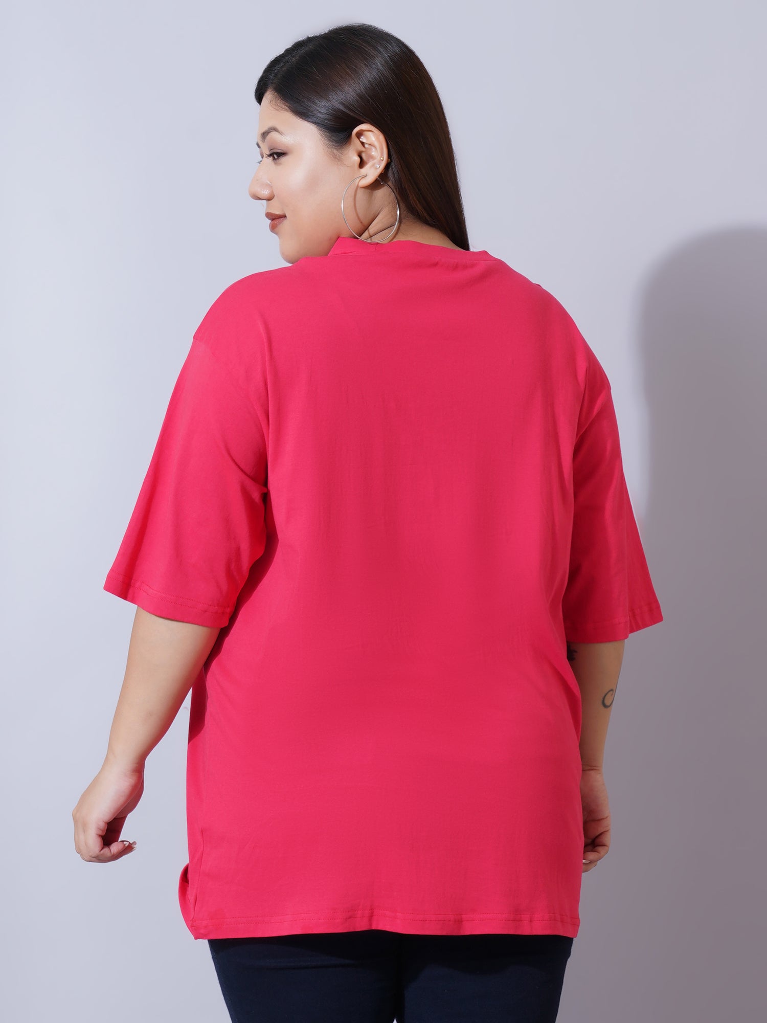 Women Plus Size Drop-Shoulder Sleeves T-shirt