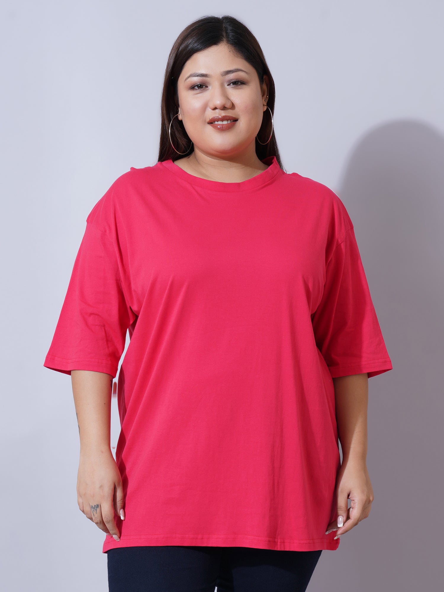Women Plus Size Drop-Shoulder Sleeves T-shirt