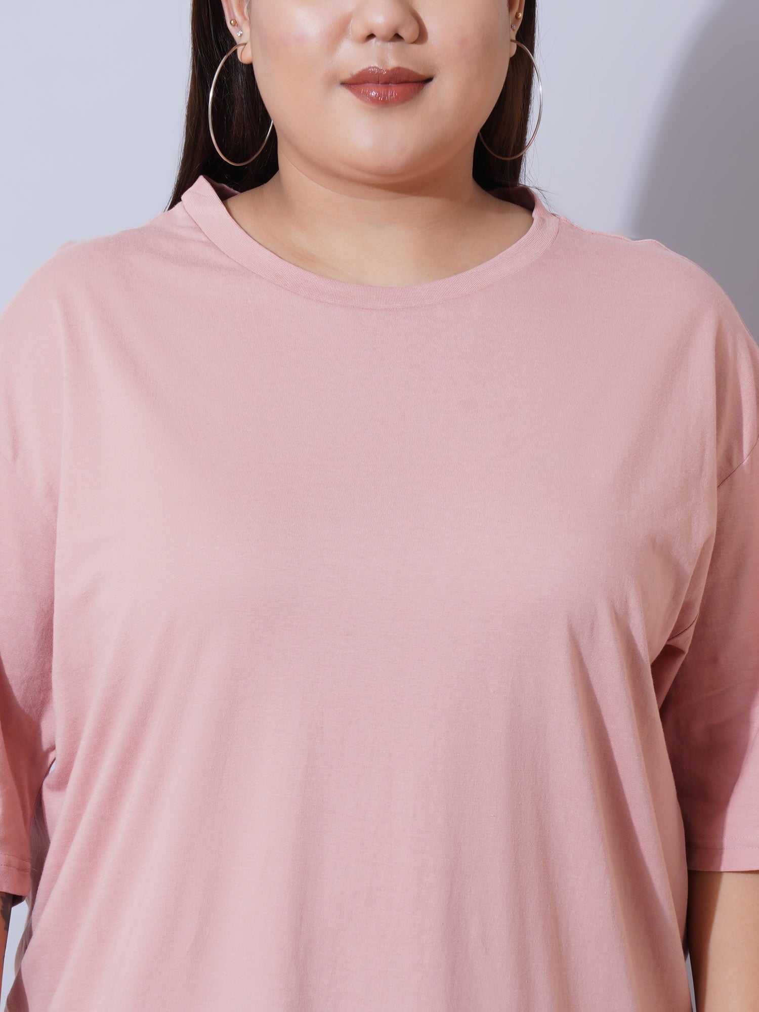 Women Plus Size Round Neck Oversized T-shirt