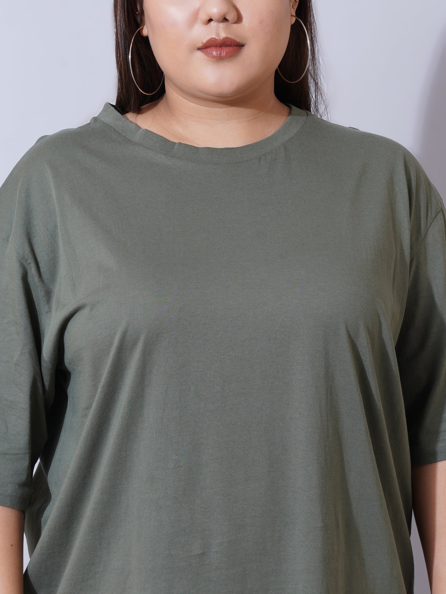 Women Plus Size Round Neck Oversized T-shirt