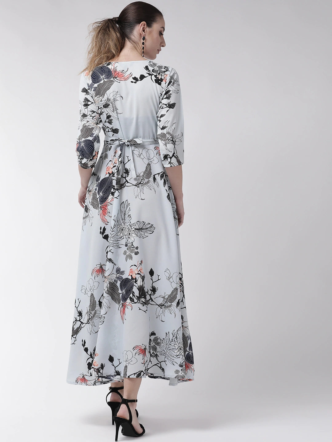 Women Blue Floral Print Maxi Dress