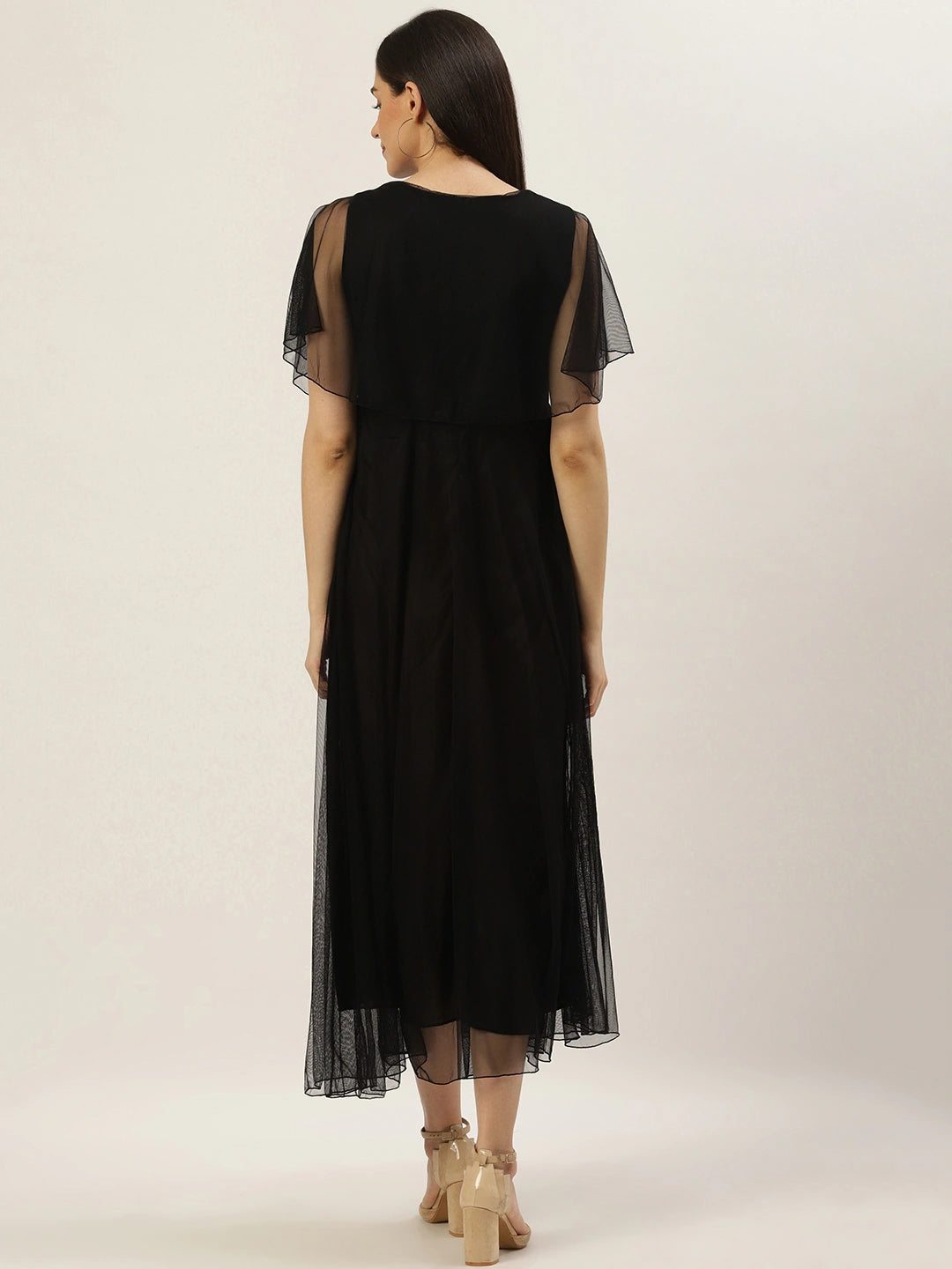 Women Black Solid Maxi Dress