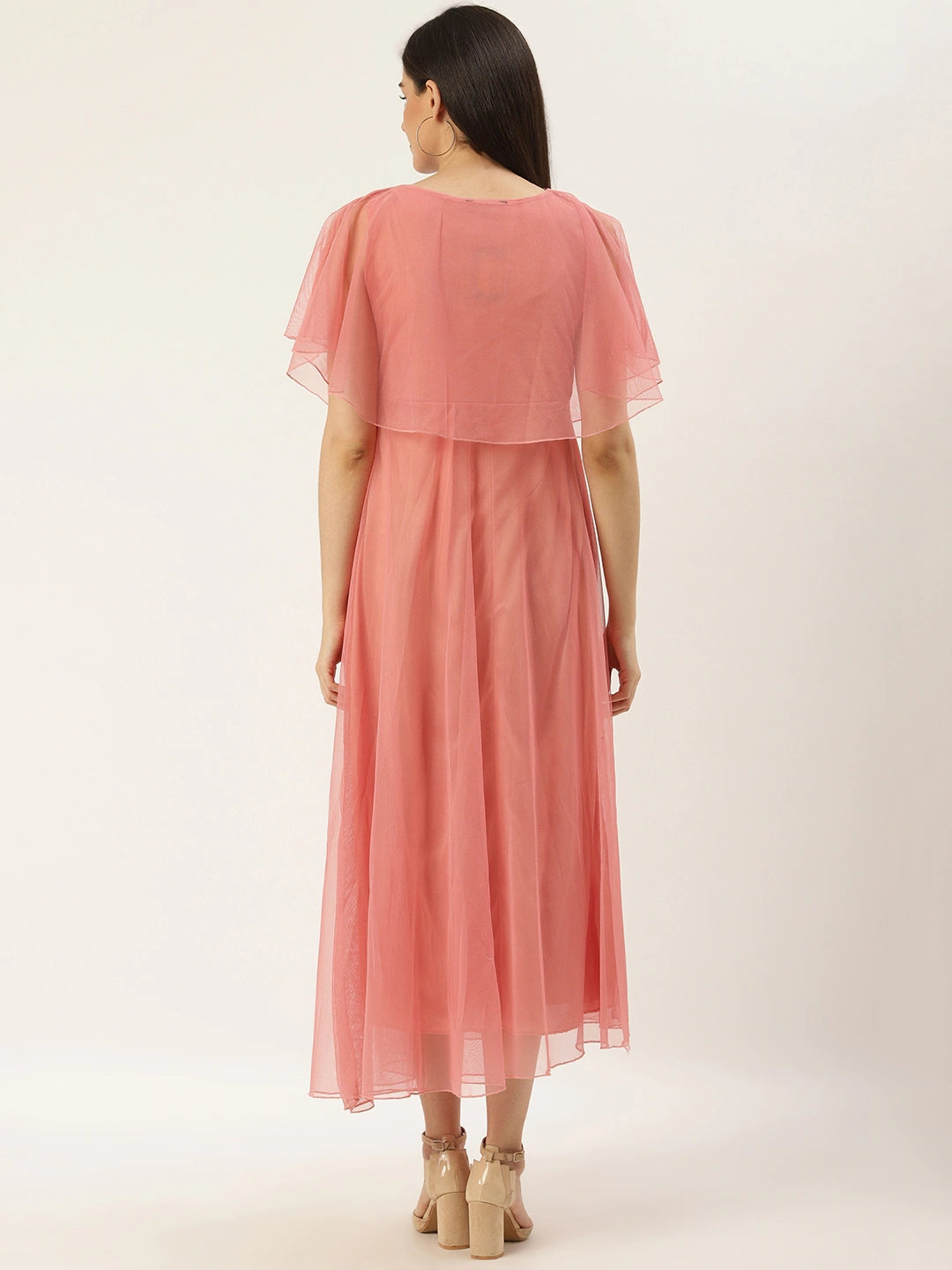 Women Pink Solid Maxi Dress