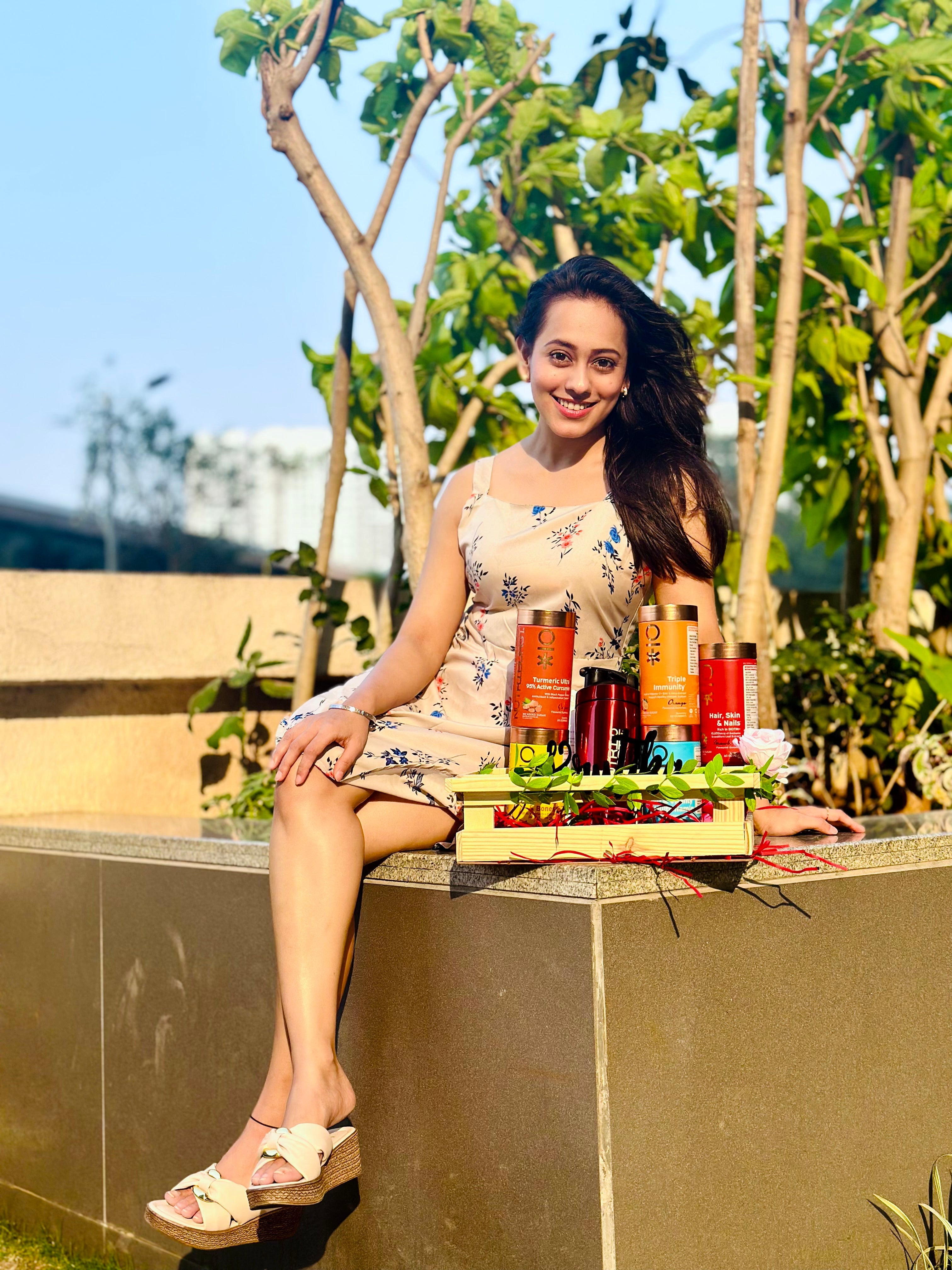 Women Off-White Floral Printed A-Line Dress