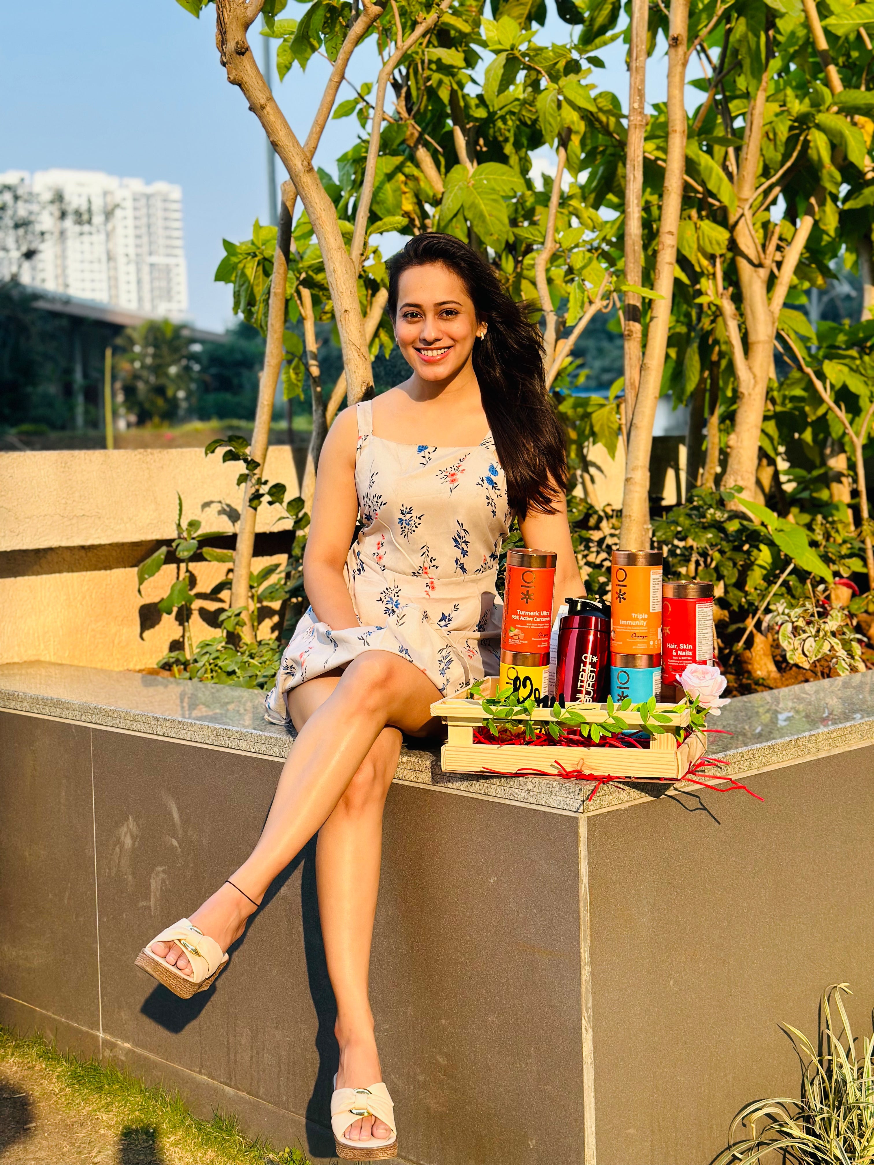 Women Off-White Floral Printed A-Line Dress