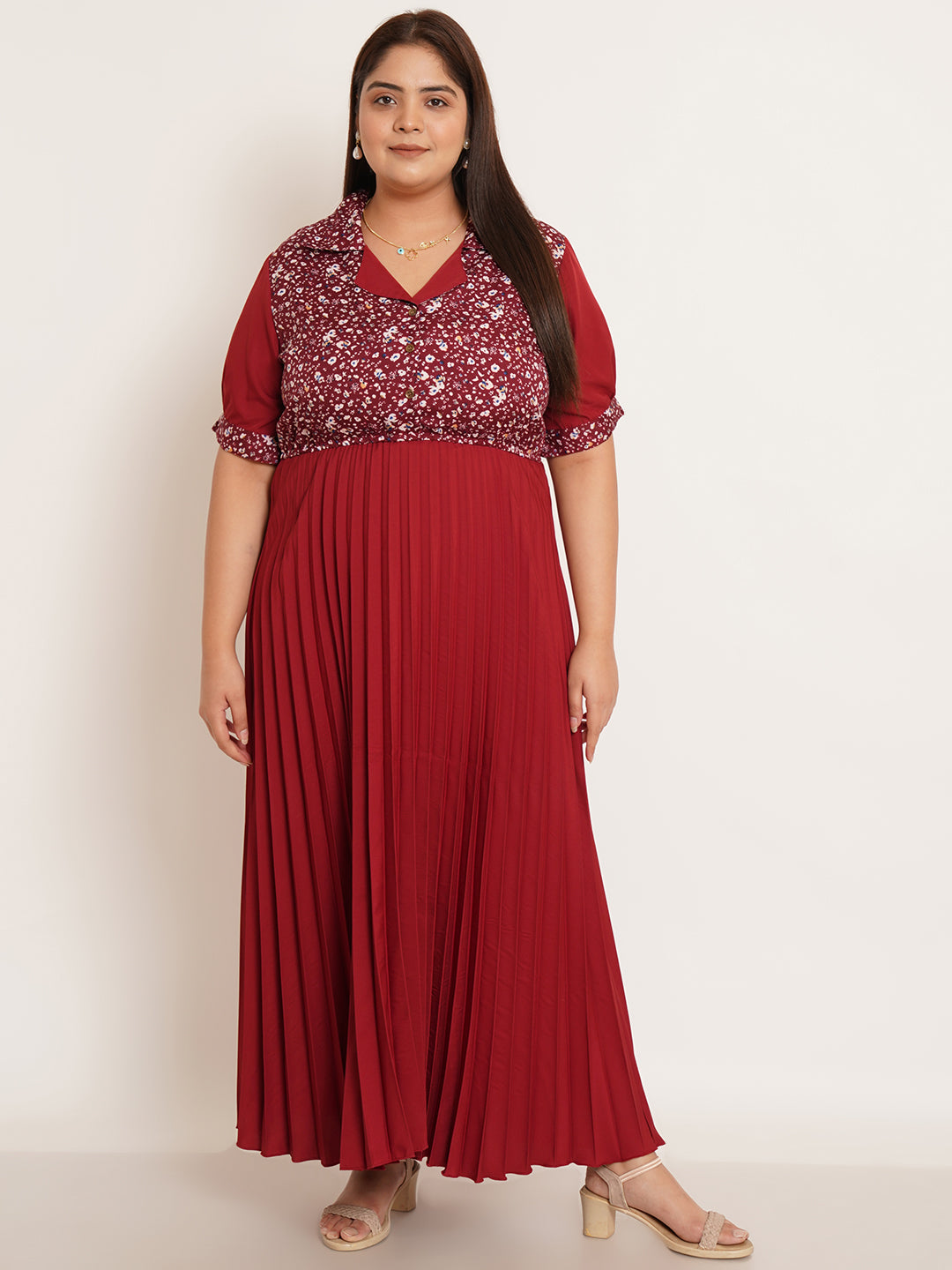 Women Plus Size Floral Printed Maxi Dress