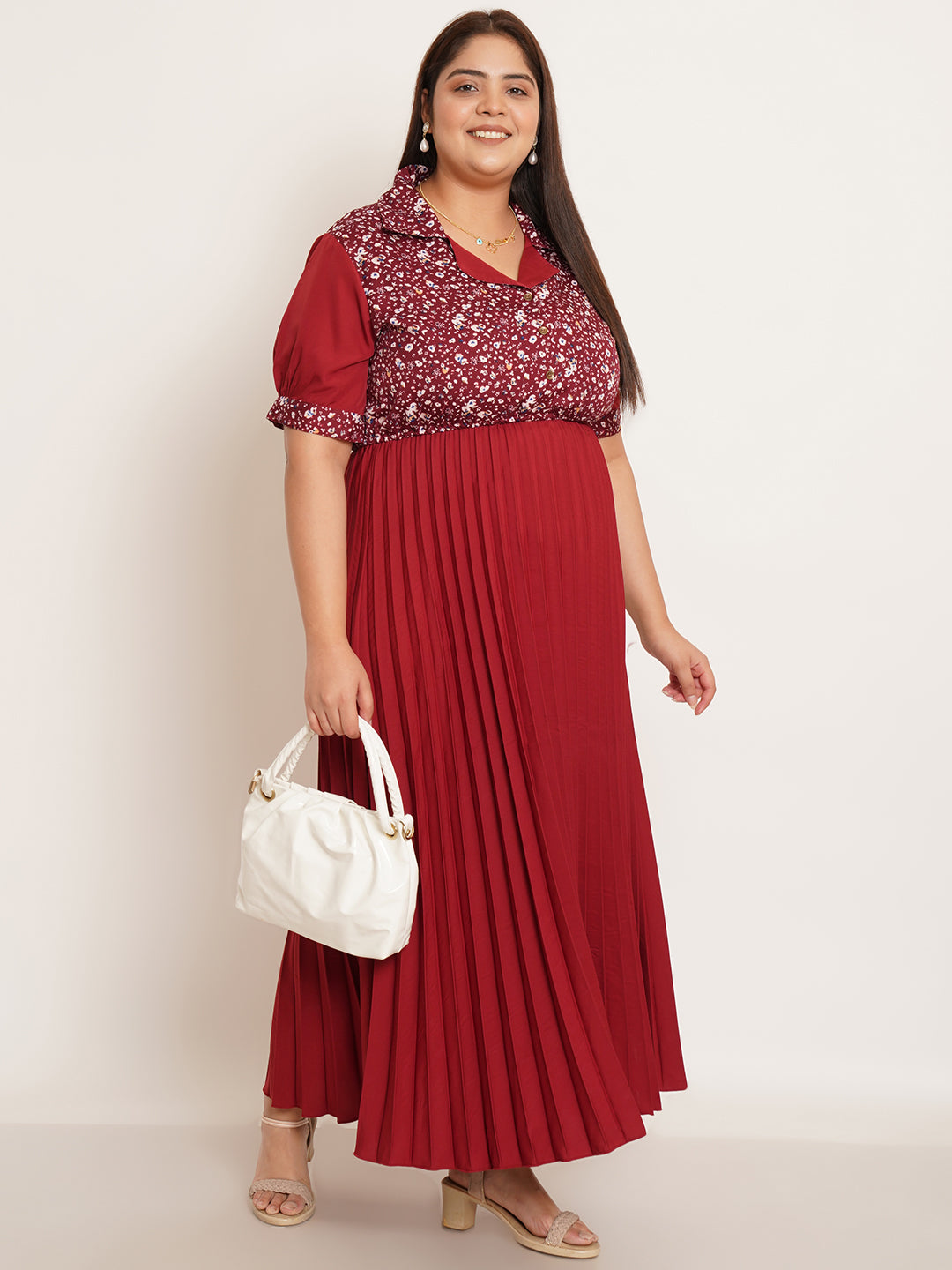 Women Plus Size Floral Printed Maxi Dress