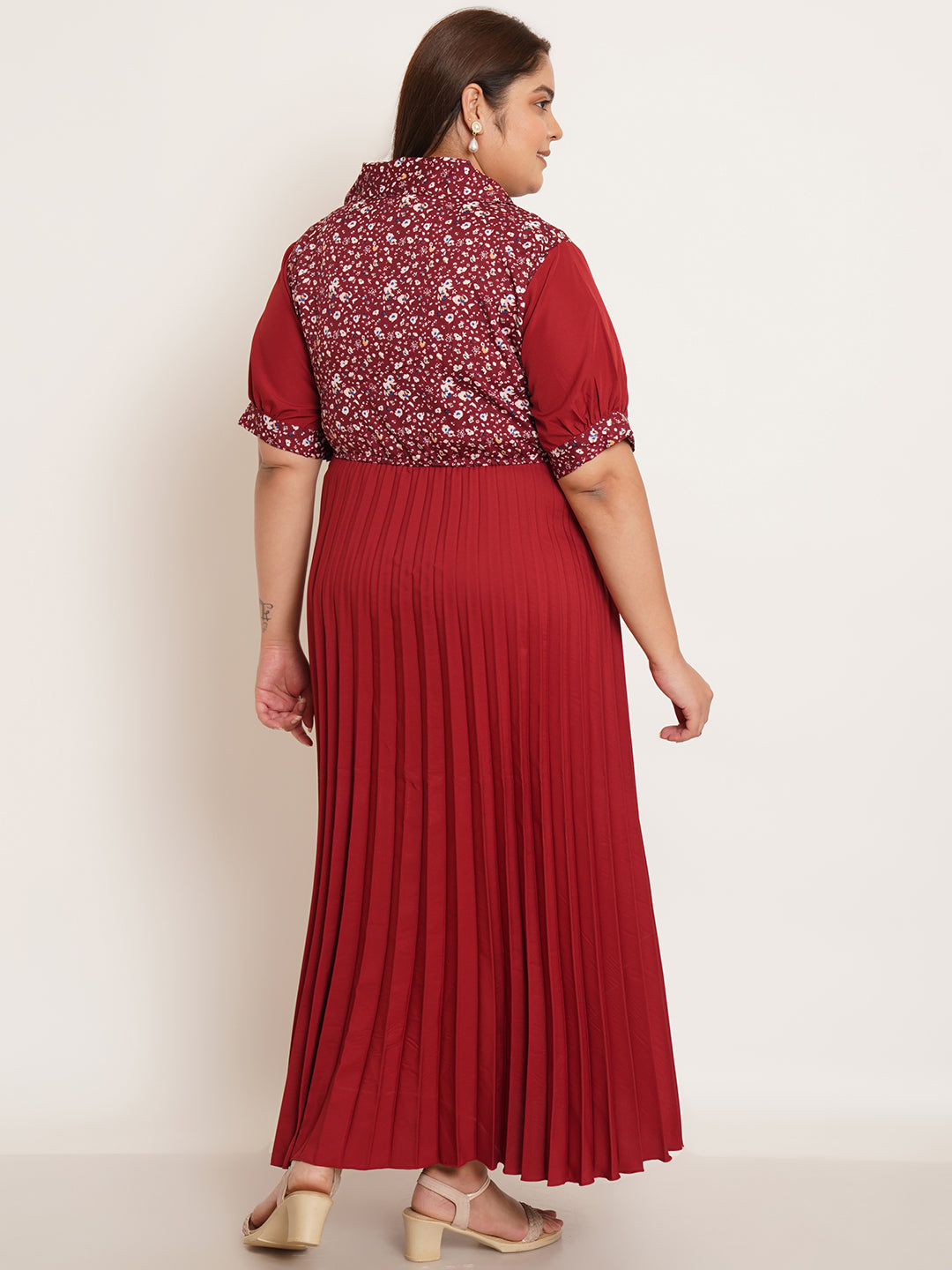 Women Plus Size Floral Printed Maxi Dress