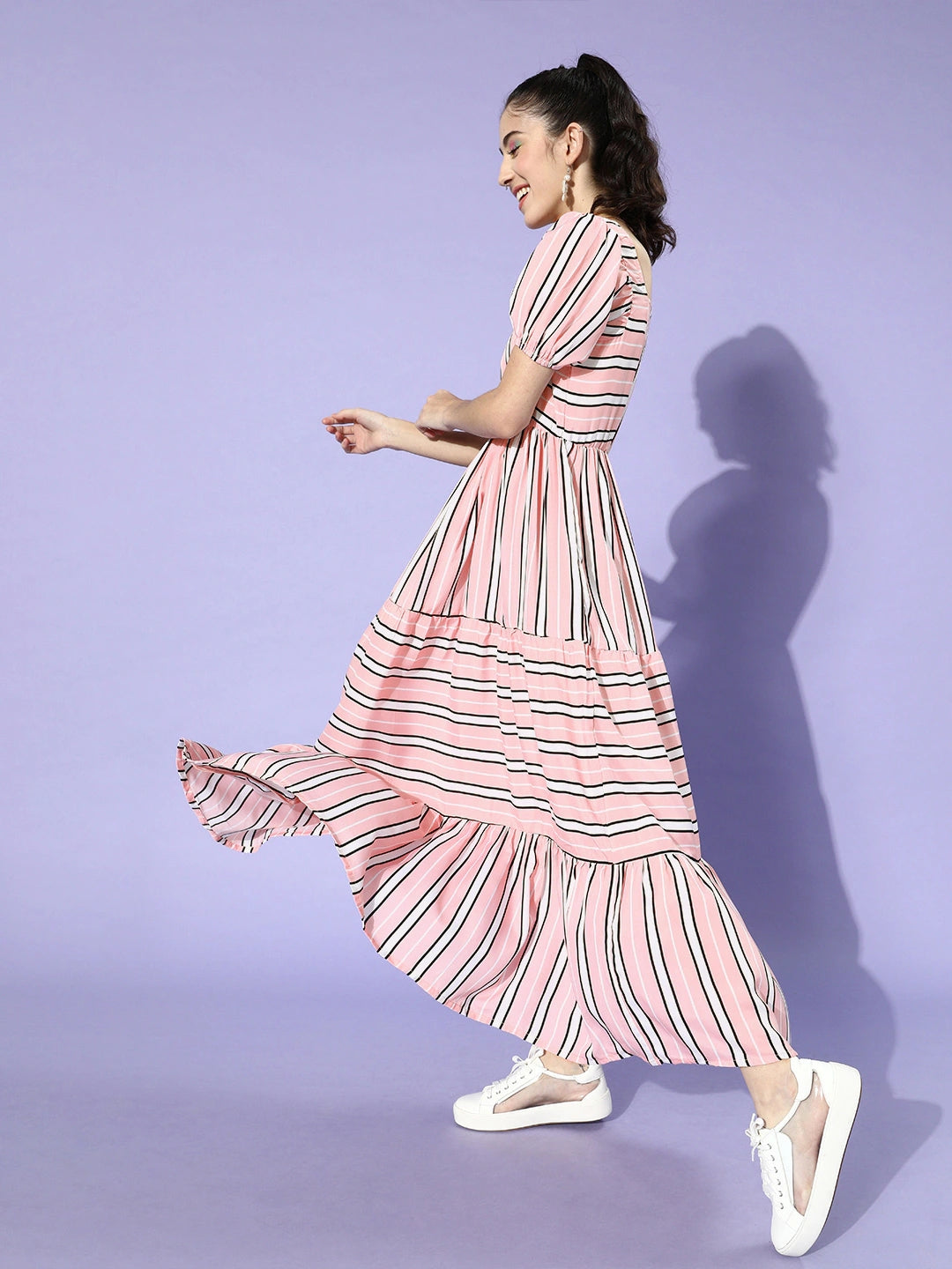 Women Multi-striped Maxi Dress