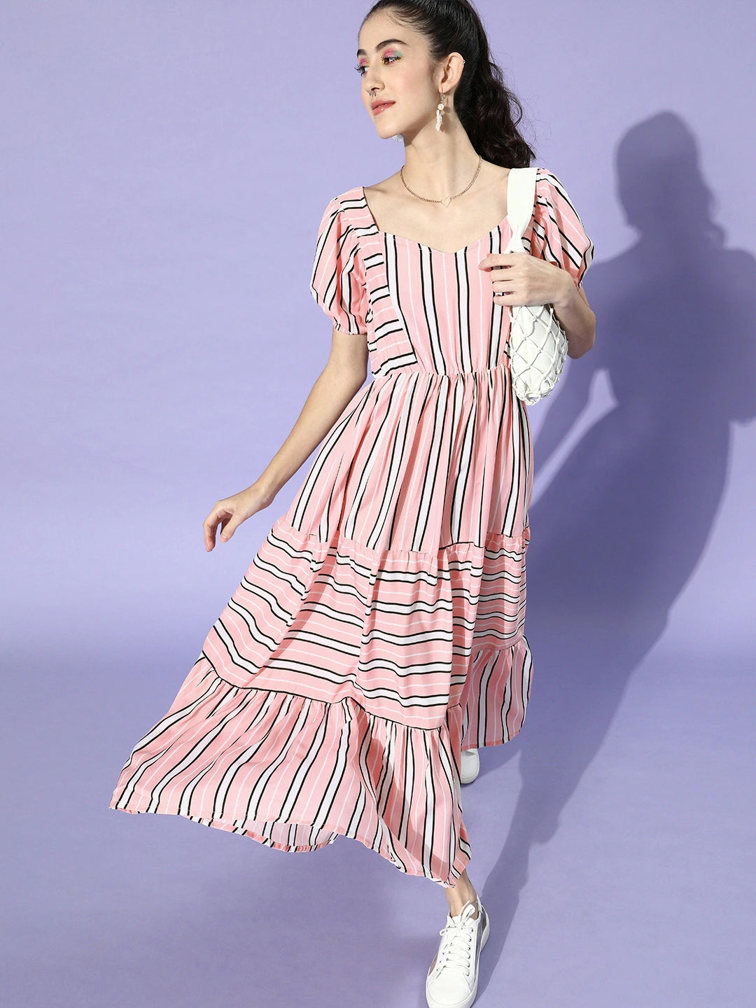 Women Multi-striped Maxi Dress