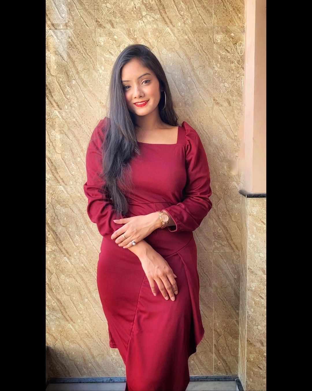 Women Charming Maroon Solid Bustier Dress