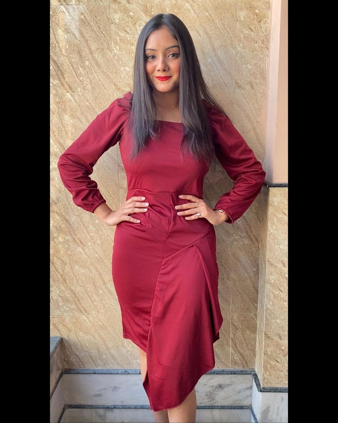 Women Charming Maroon Solid Bustier Dress