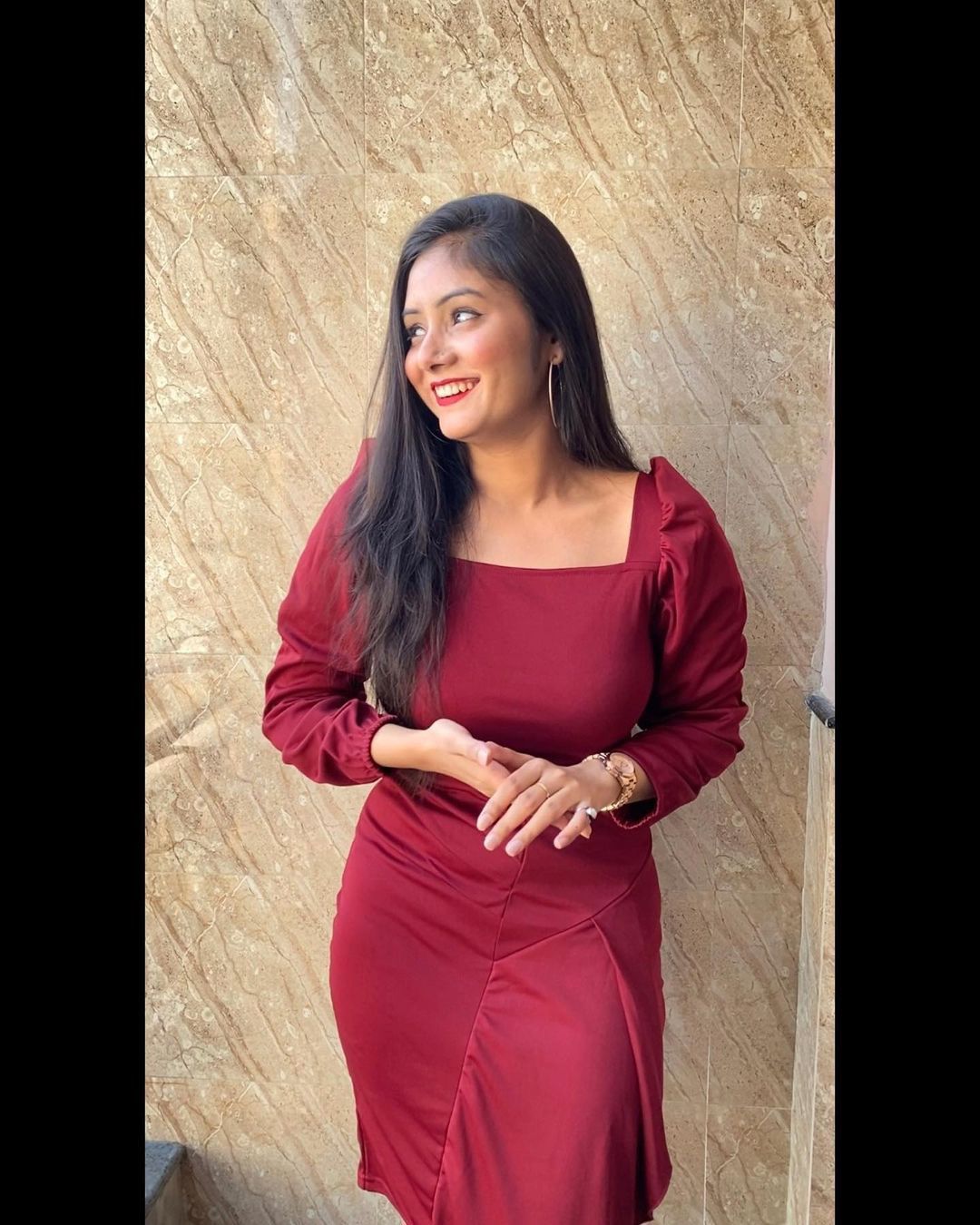 Women Charming Maroon Solid Bustier Dress