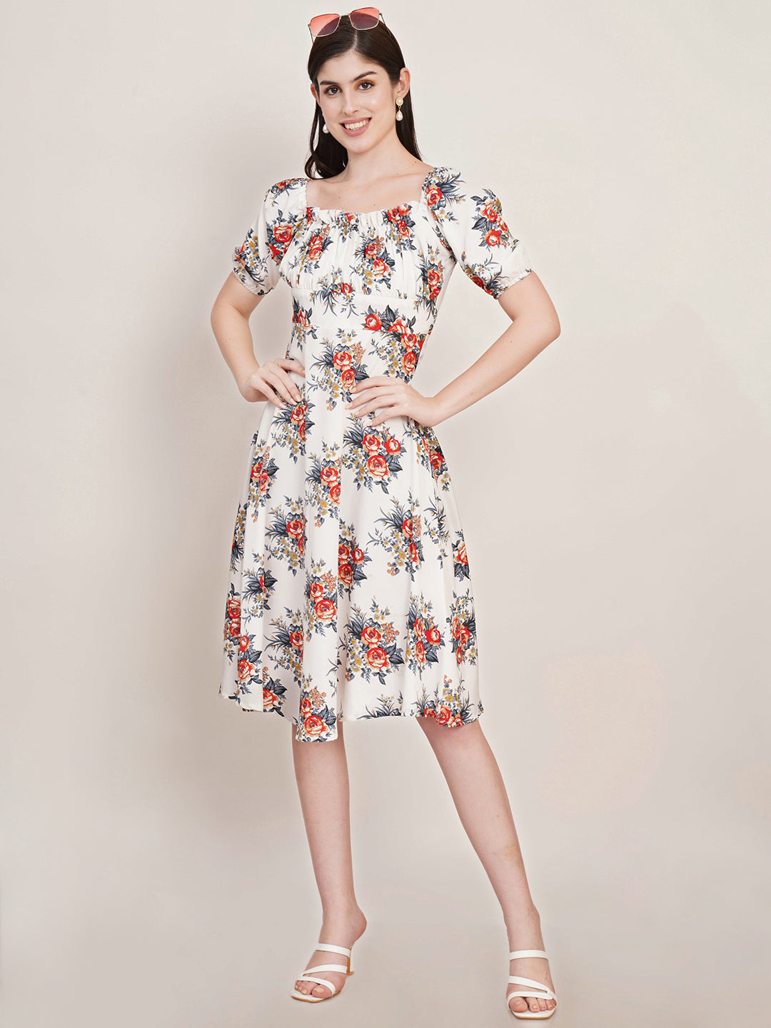 Women Floral Printed Fit & Flare Dress