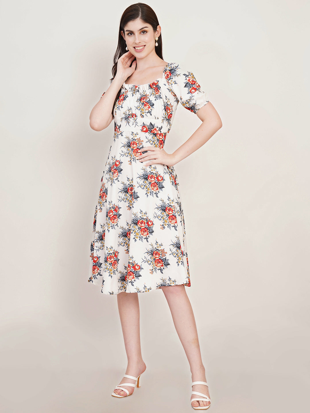 Women Floral Printed Fit & Flare Dress