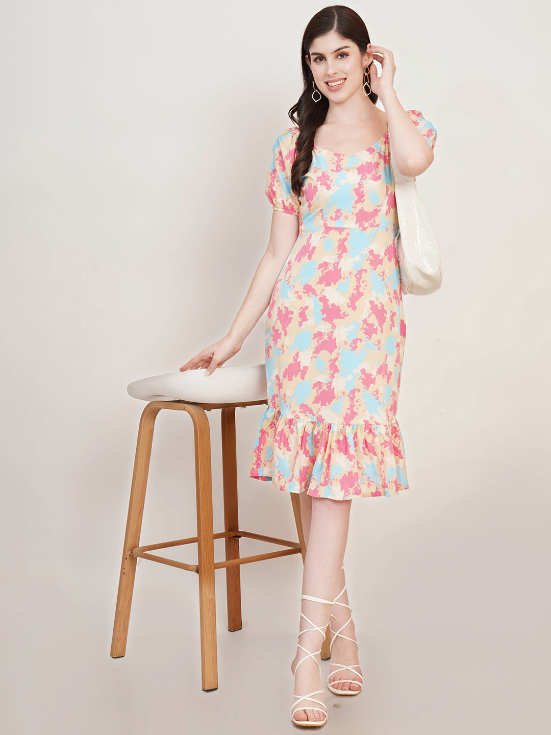 Women Abstract Printed A-Line Dress