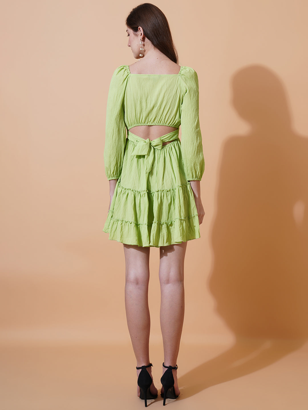 Women Sweetheart Neck Crepe Fit & Flare Dress