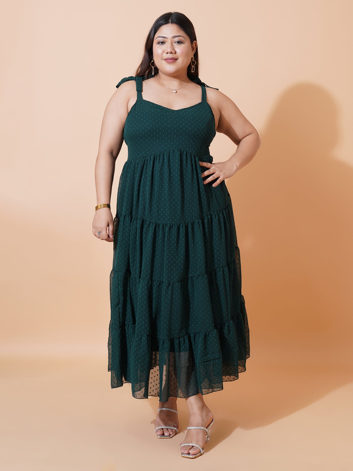 Women Plus Size Georgette Fit & Flare Maxi Dress