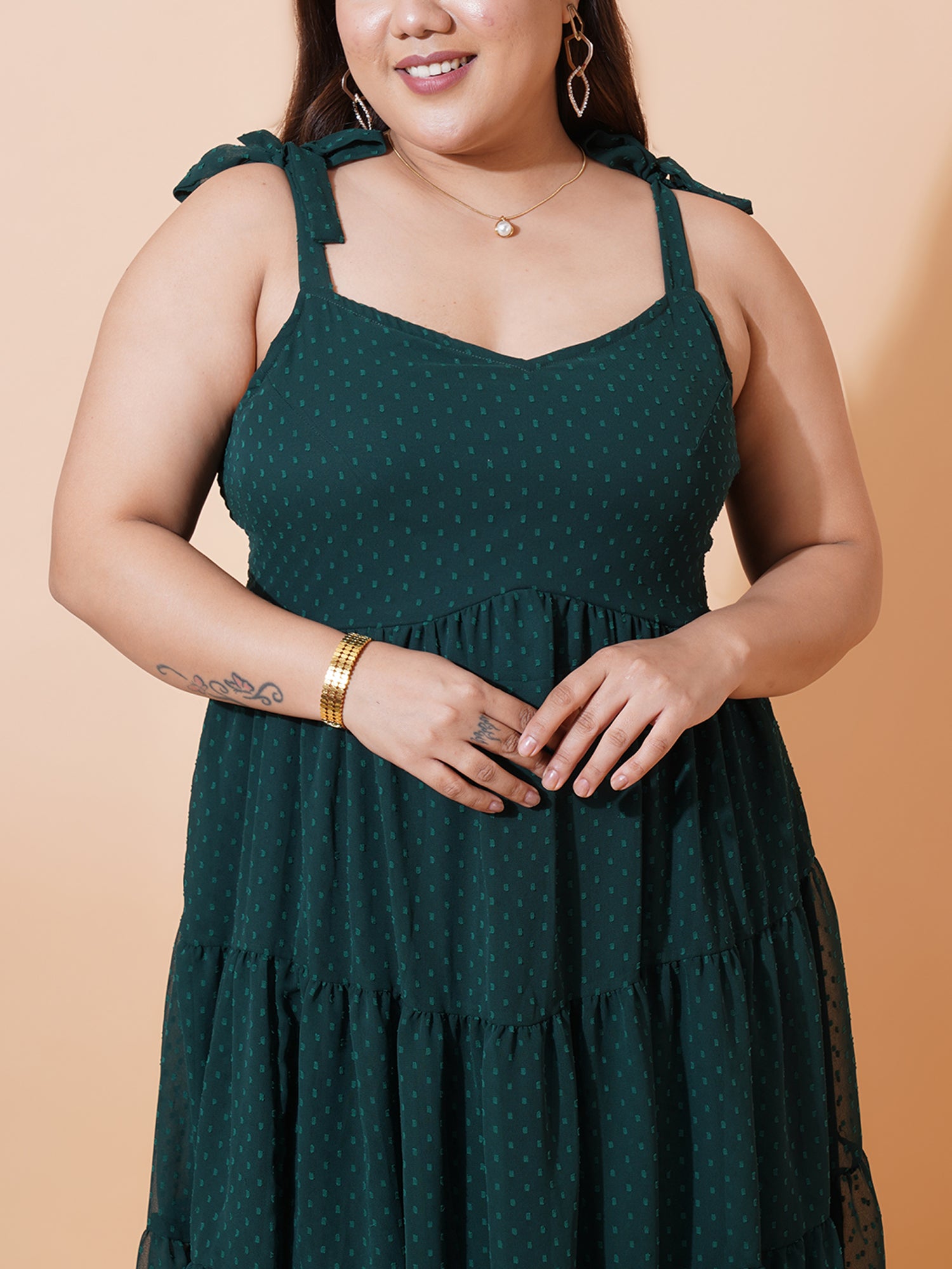 Women Plus Size Georgette Fit & Flare Maxi Dress