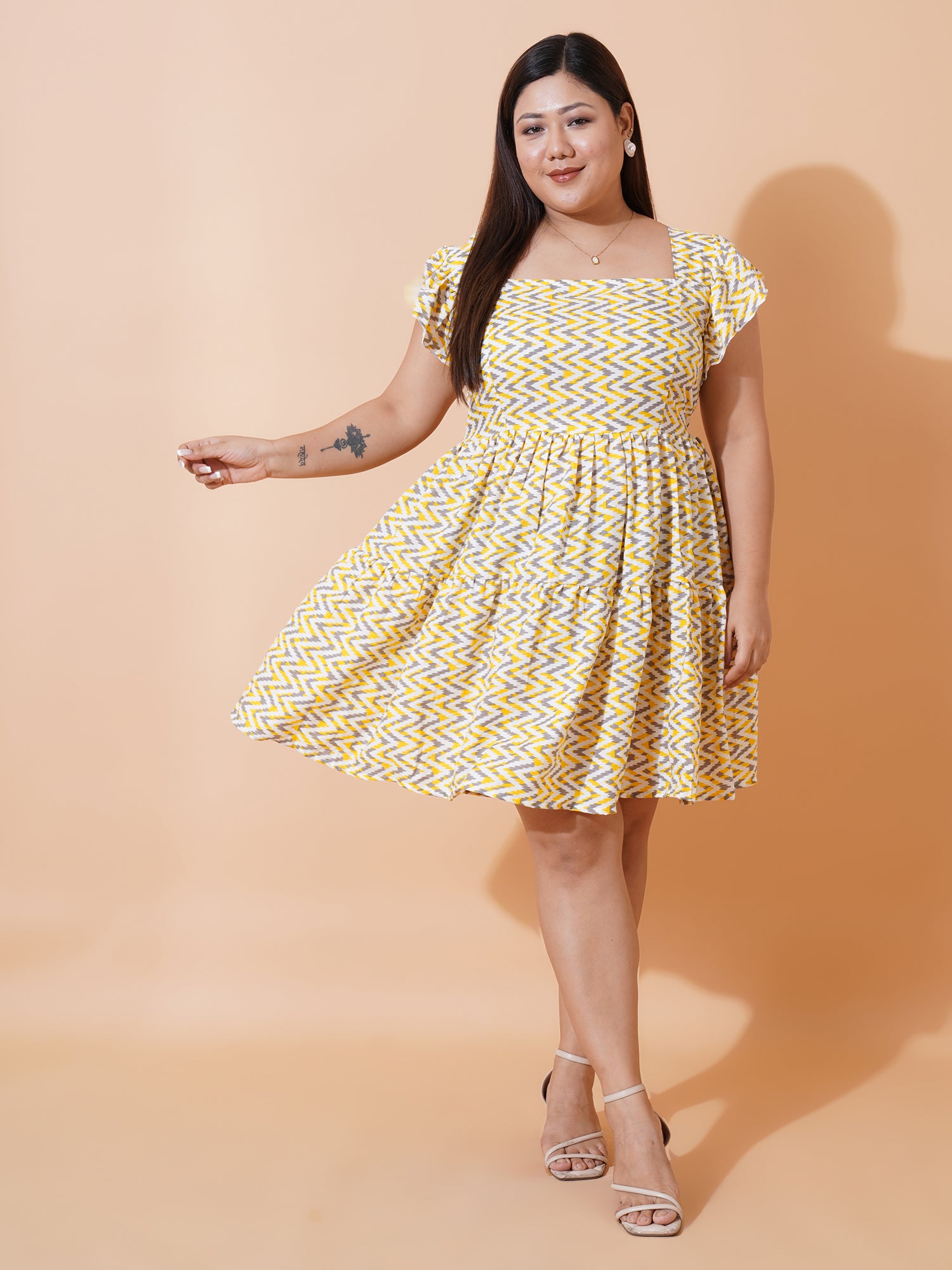 Women Plus Size Ruffled Fit & Flare Dress