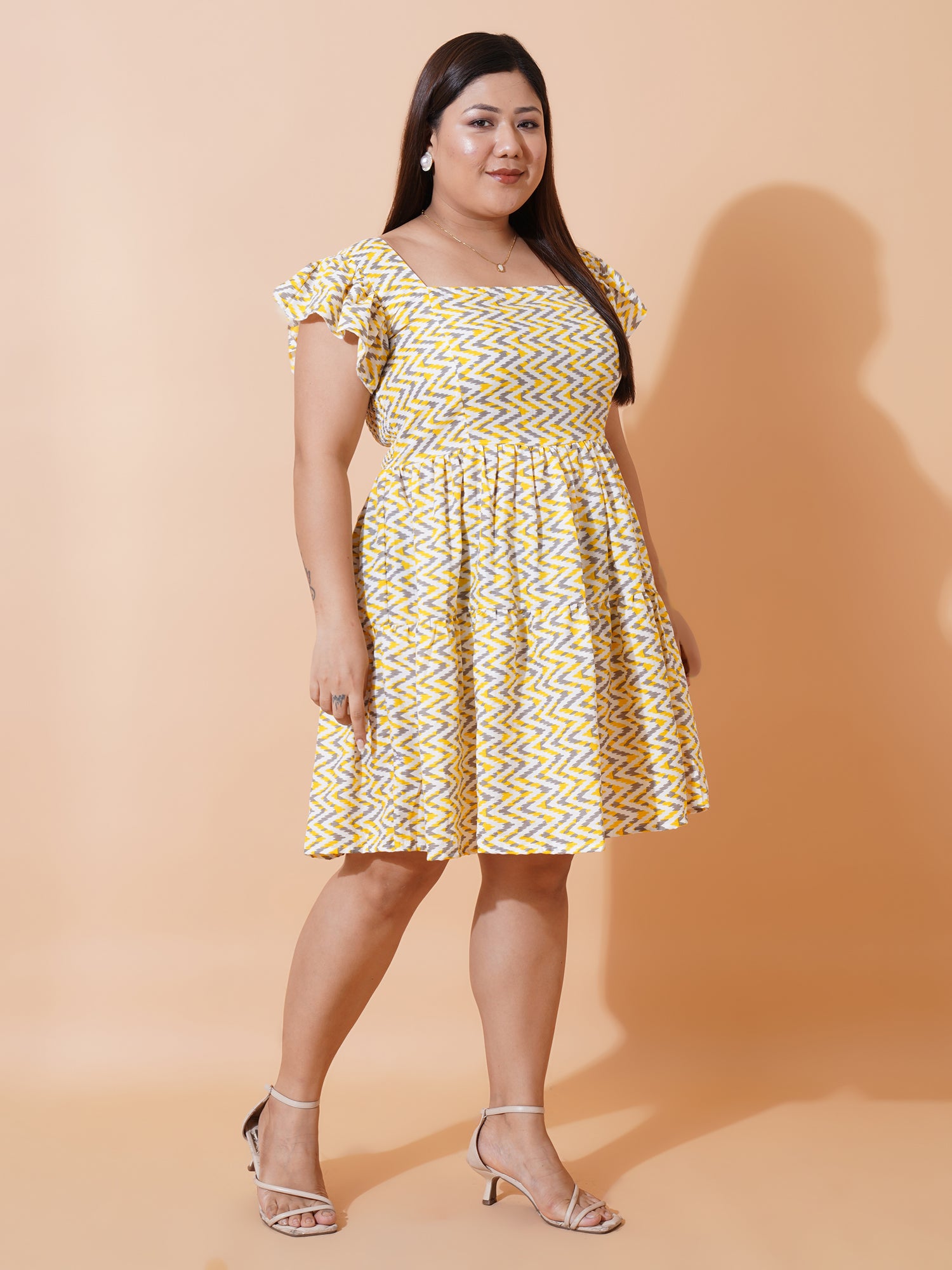 Women Plus Size Ruffled Fit & Flare Dress