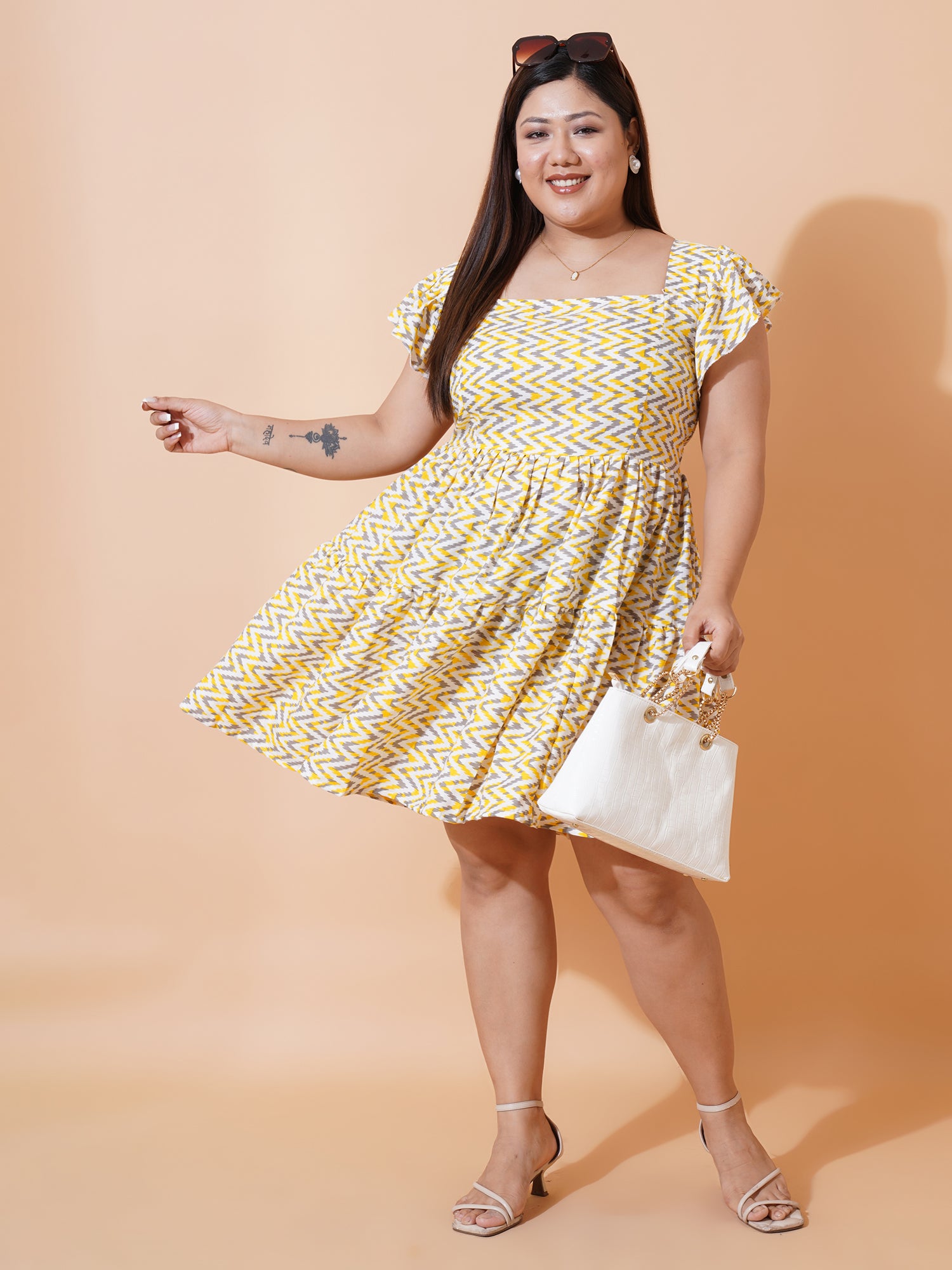 Women Plus Size Ruffled Fit & Flare Dress
