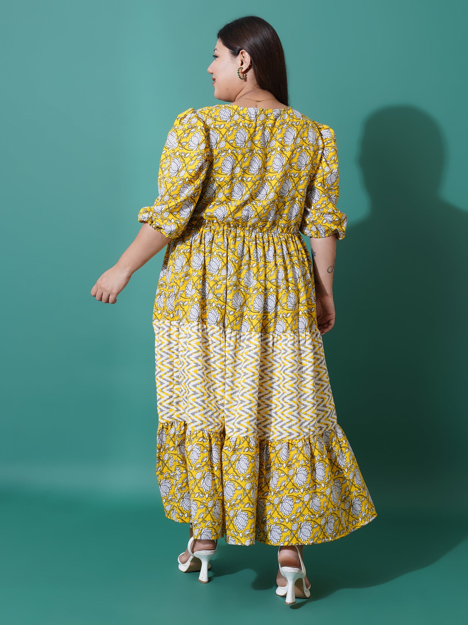 Women Plus Size Floral Print Maxi Dress