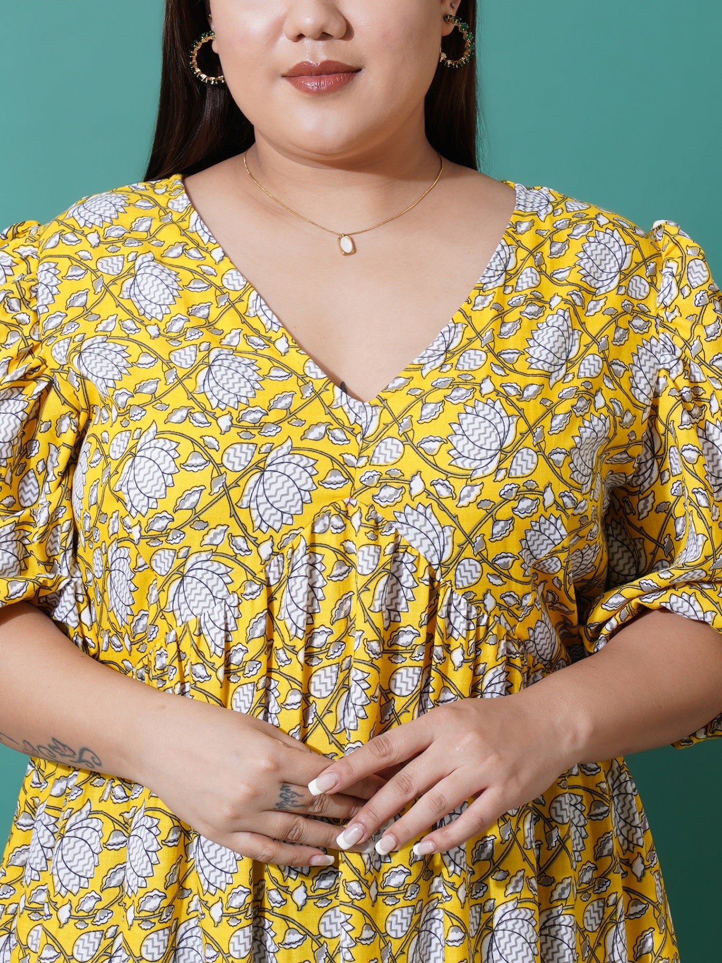 Women Plus Size Floral Print Maxi Dress