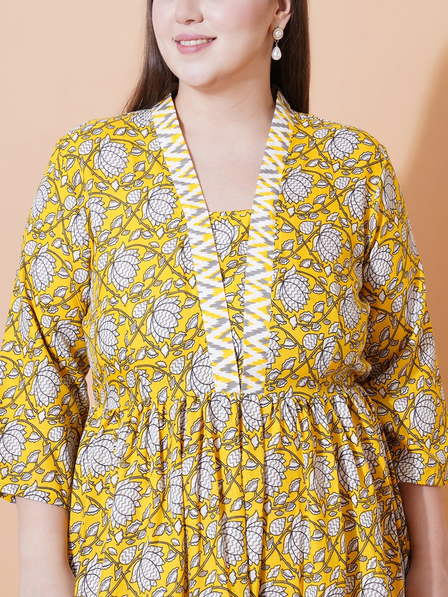 Women Plus Size Floral Print Fit & Flare Midi Dress