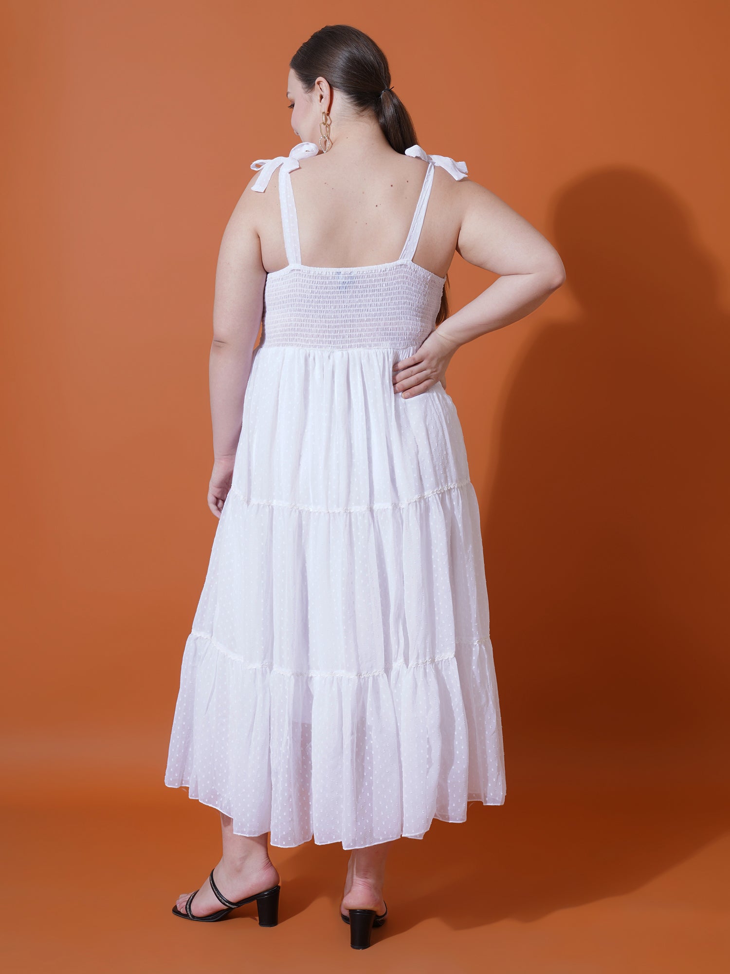 Women Plus Size Print Georgette Maxi Midi Dress