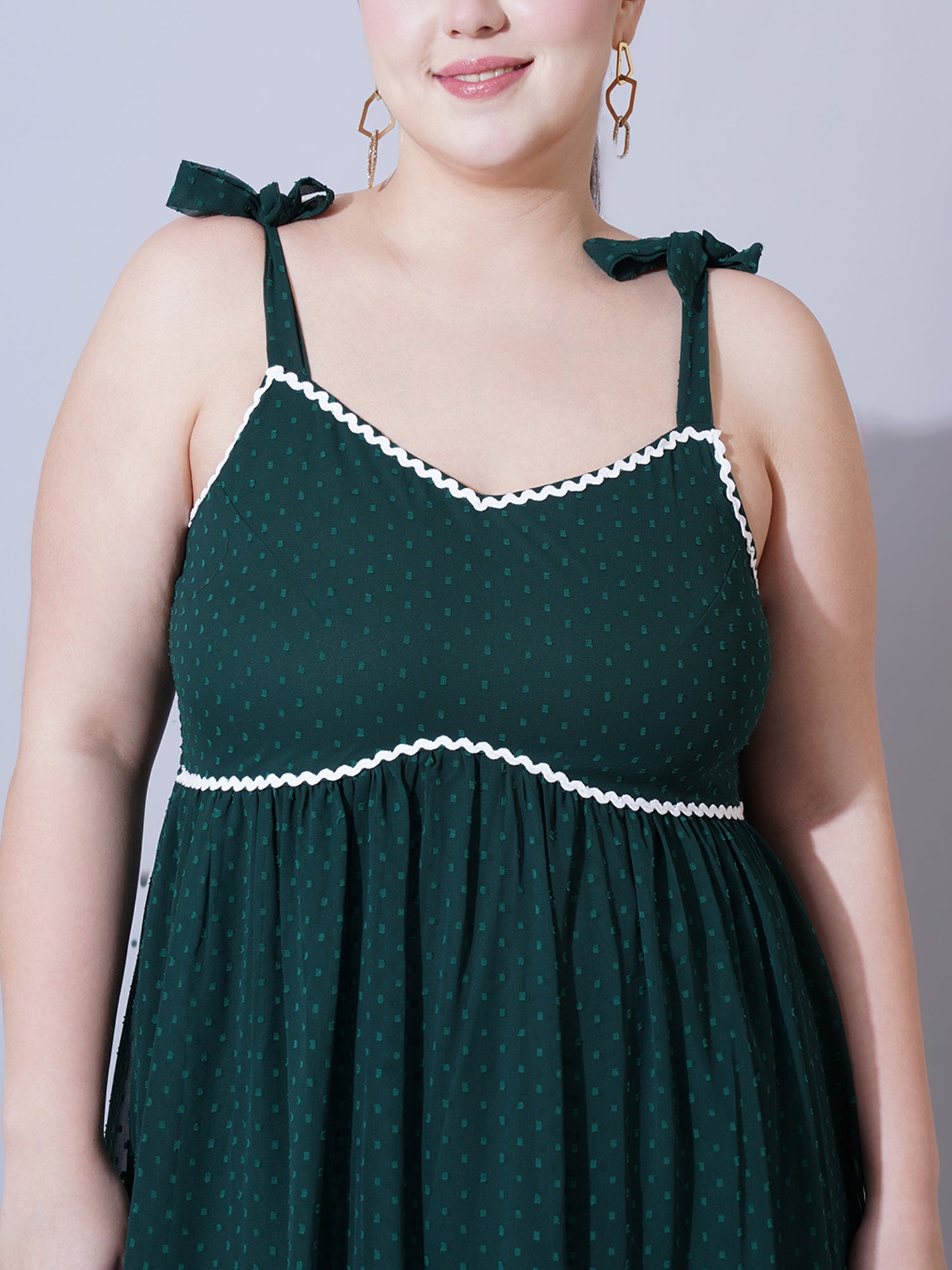 Women Plus Size Polka Dots Printed Maxi Midi Dress