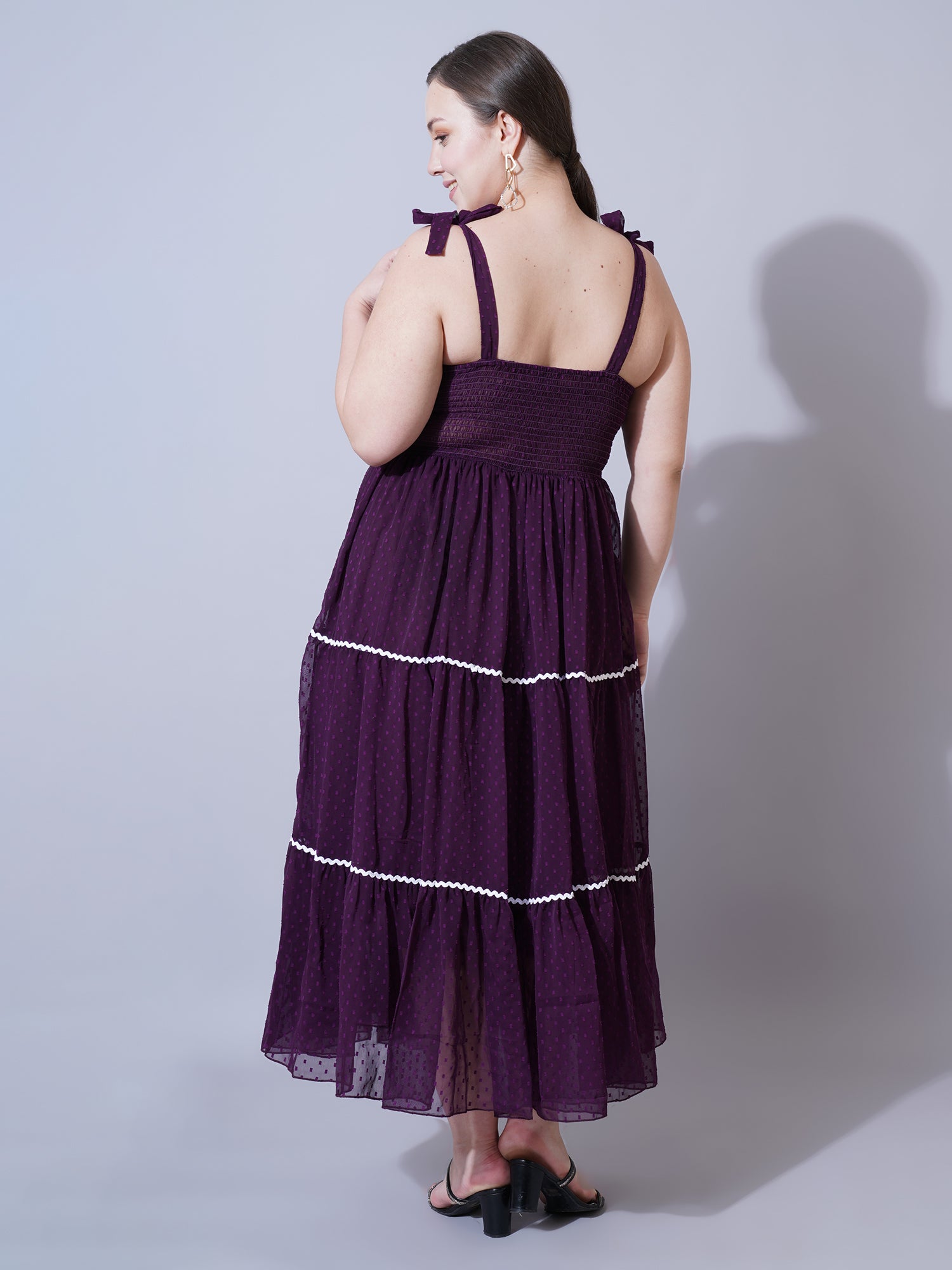 Women Plus Size Georgette Empire Midi Dress