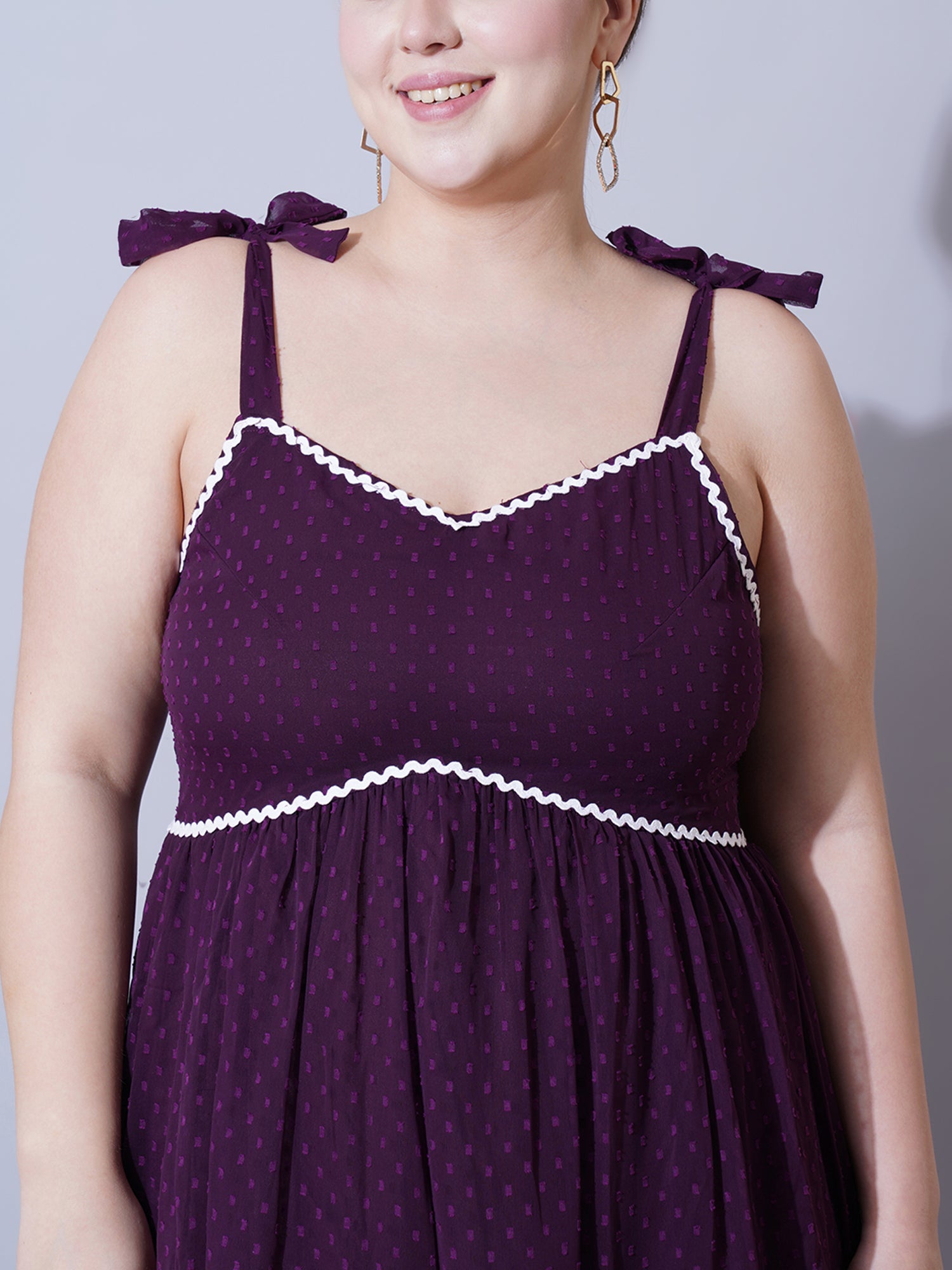 Women Plus Size Georgette Empire Midi Dress