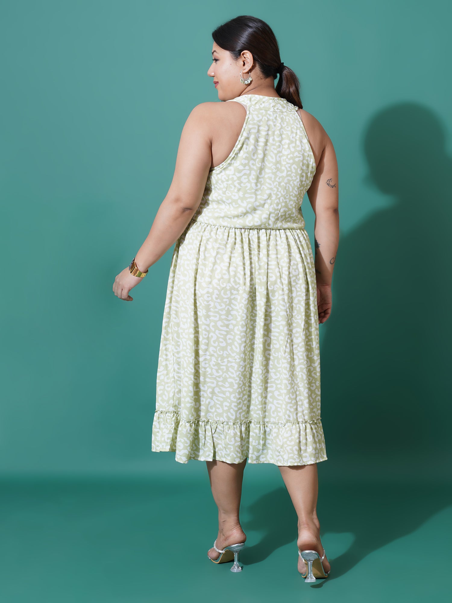 Women Plus Size Printed Fit & Flare Dress