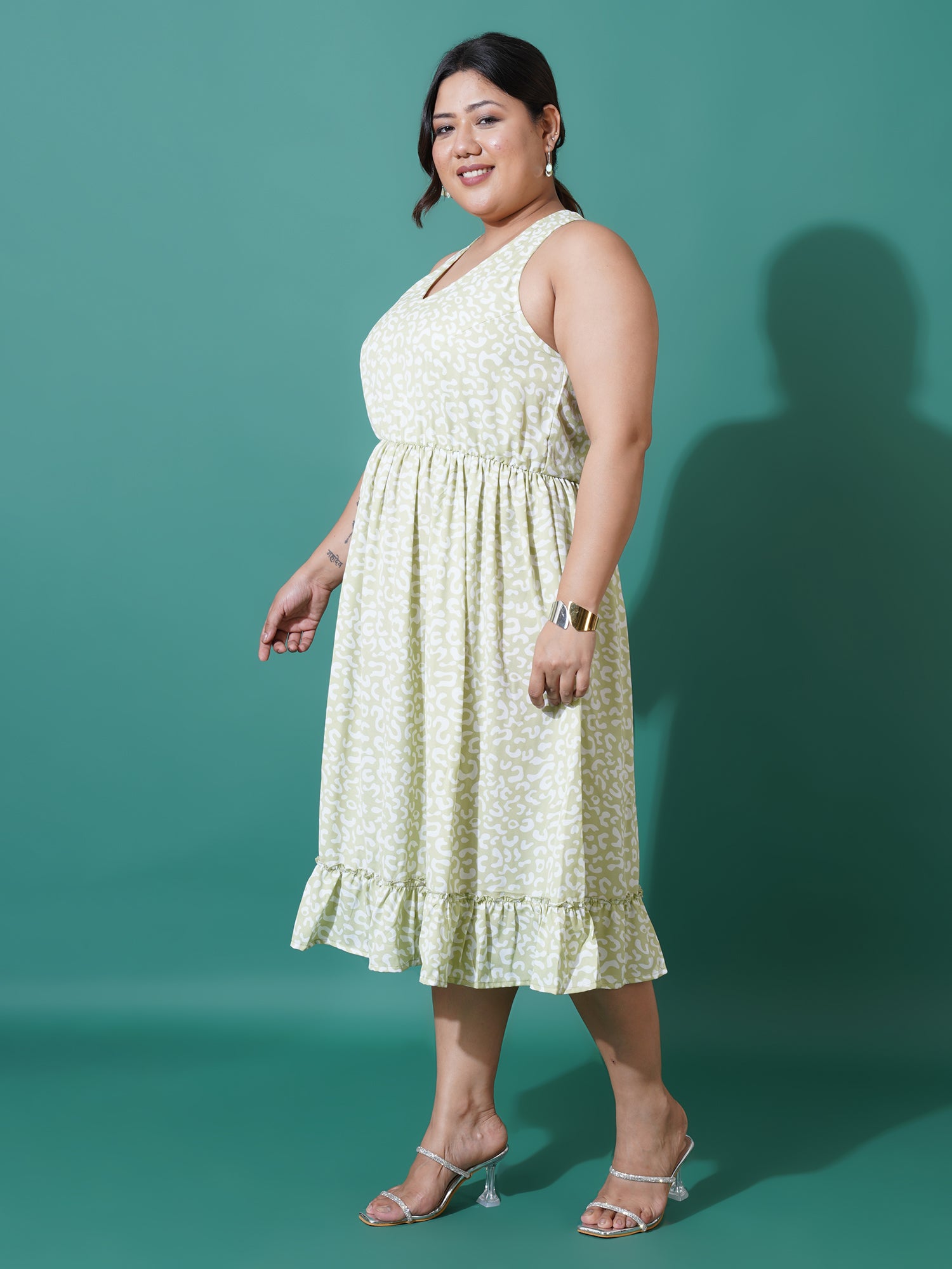 Women Plus Size Printed Fit & Flare Dress