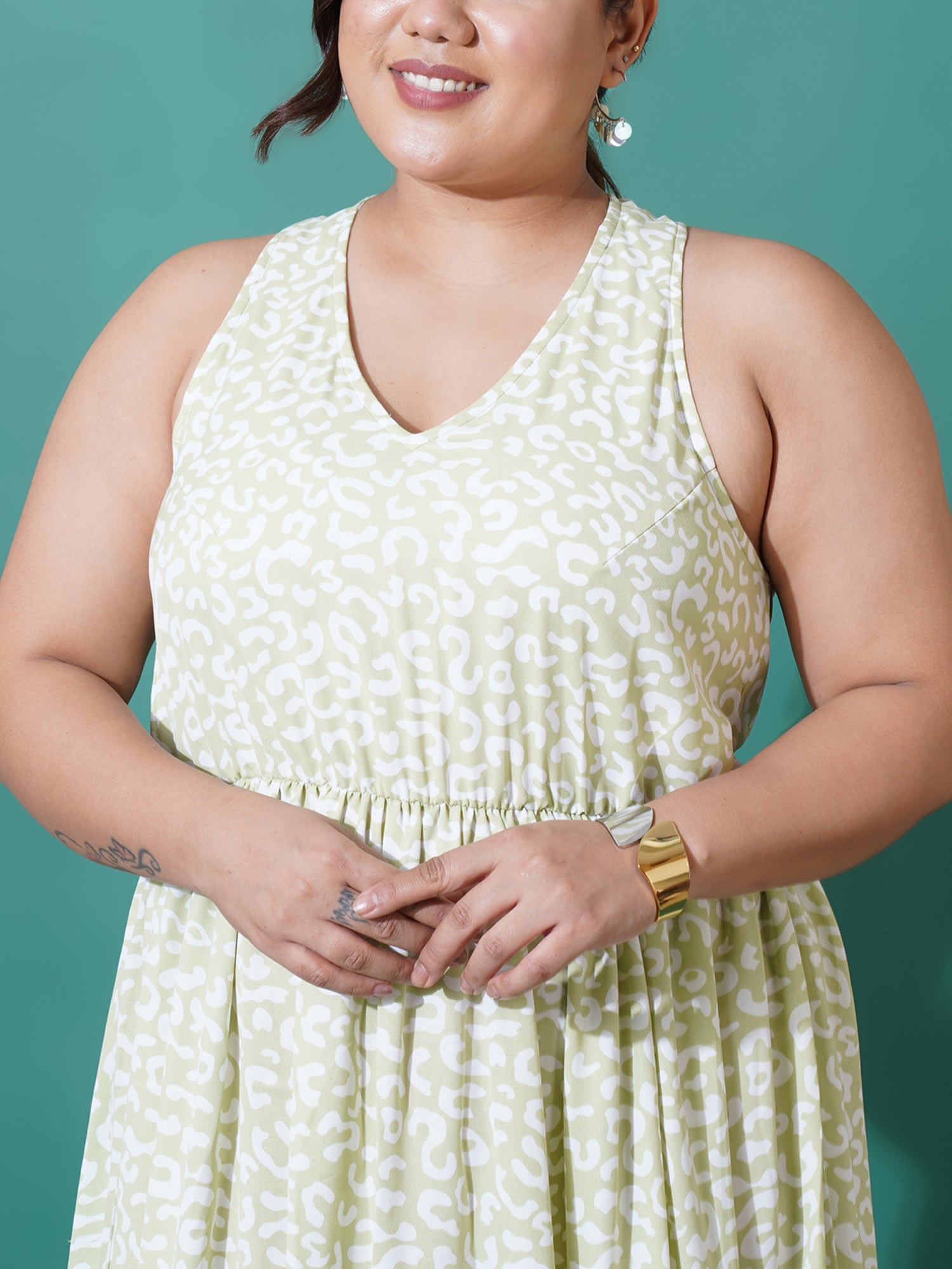 Women Plus Size Printed Fit & Flare Dress