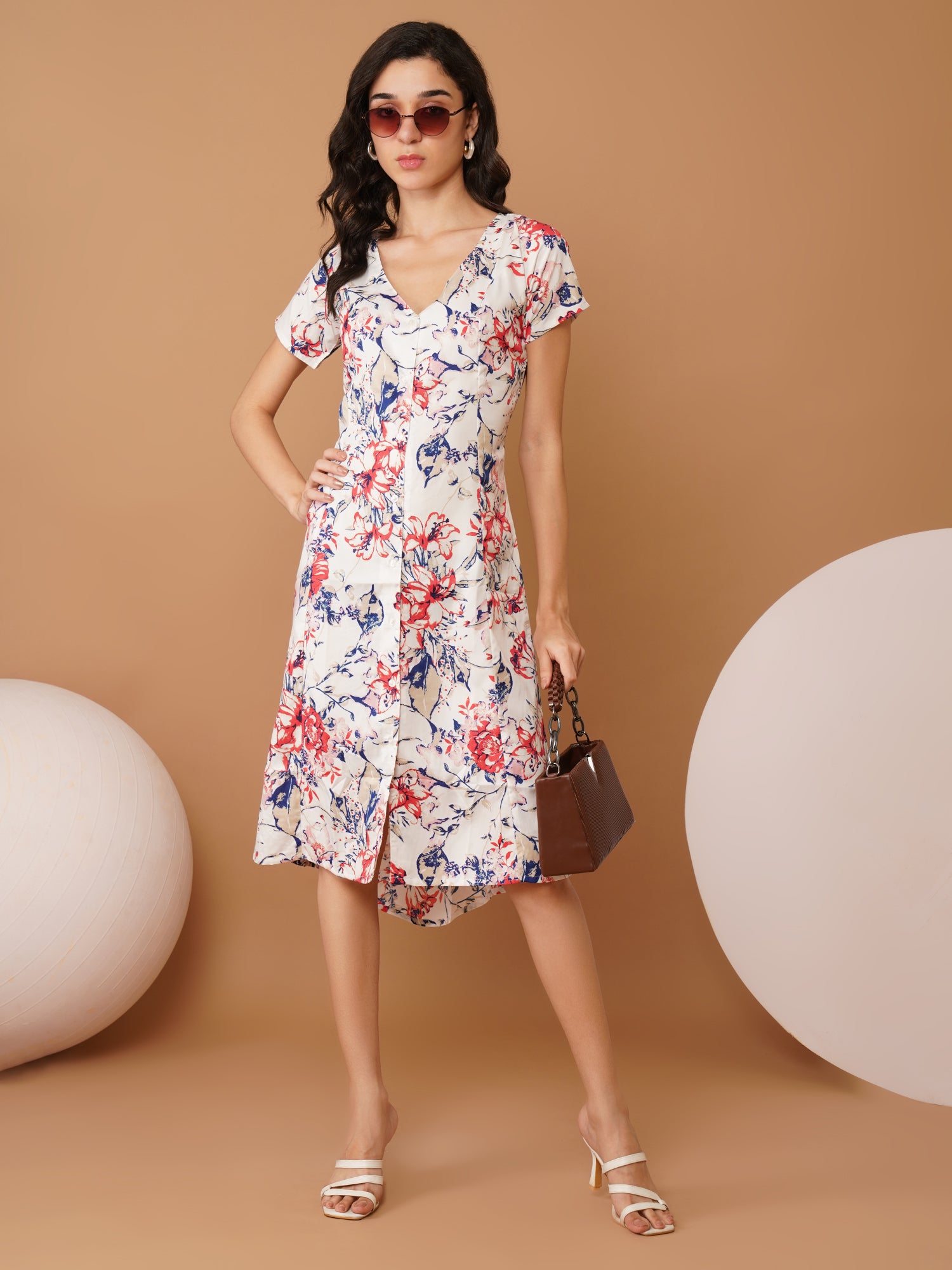 U&F Women Floral Print A-Line Dress