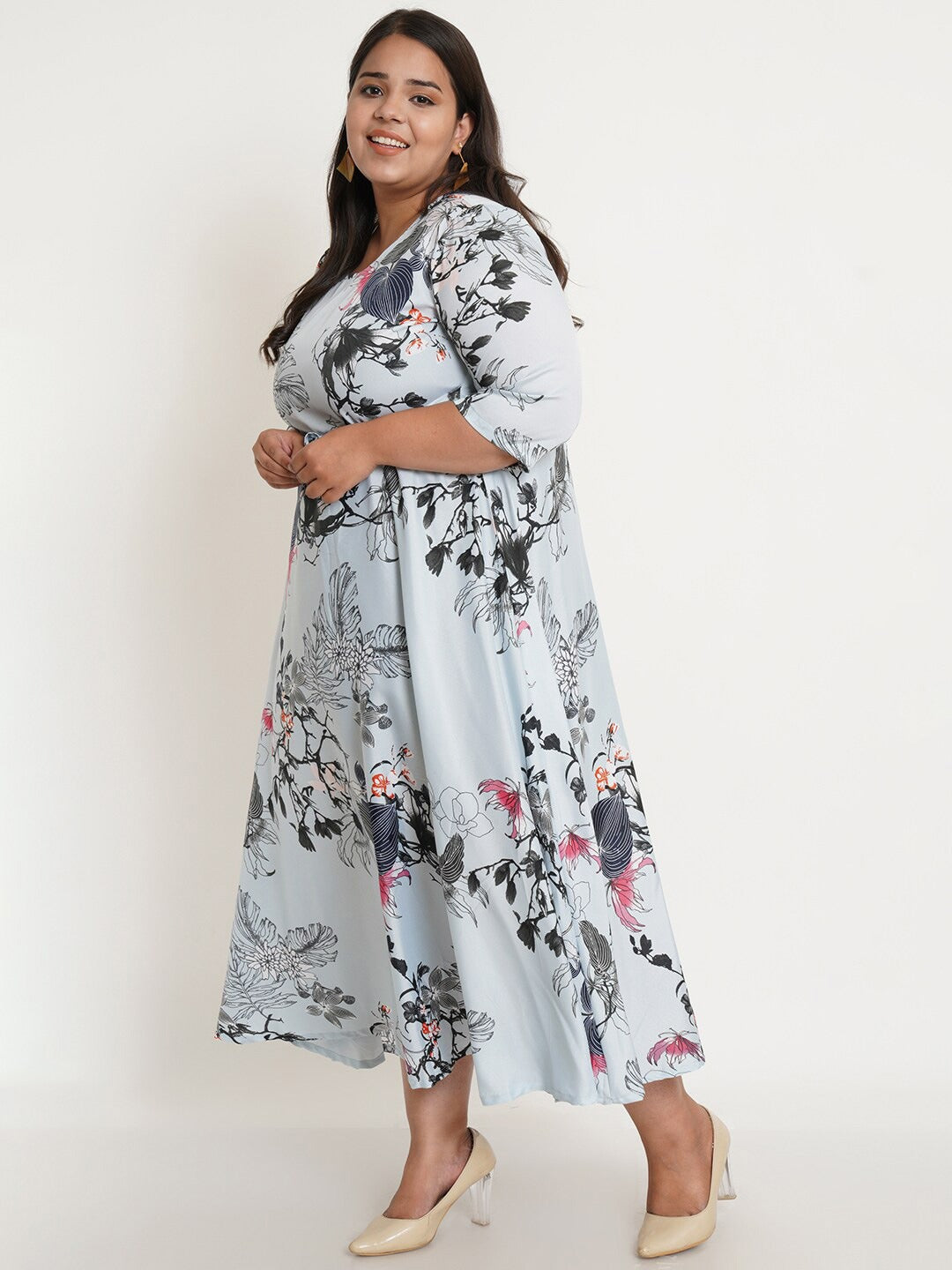 Women Plus Size Floral Maxi Dress