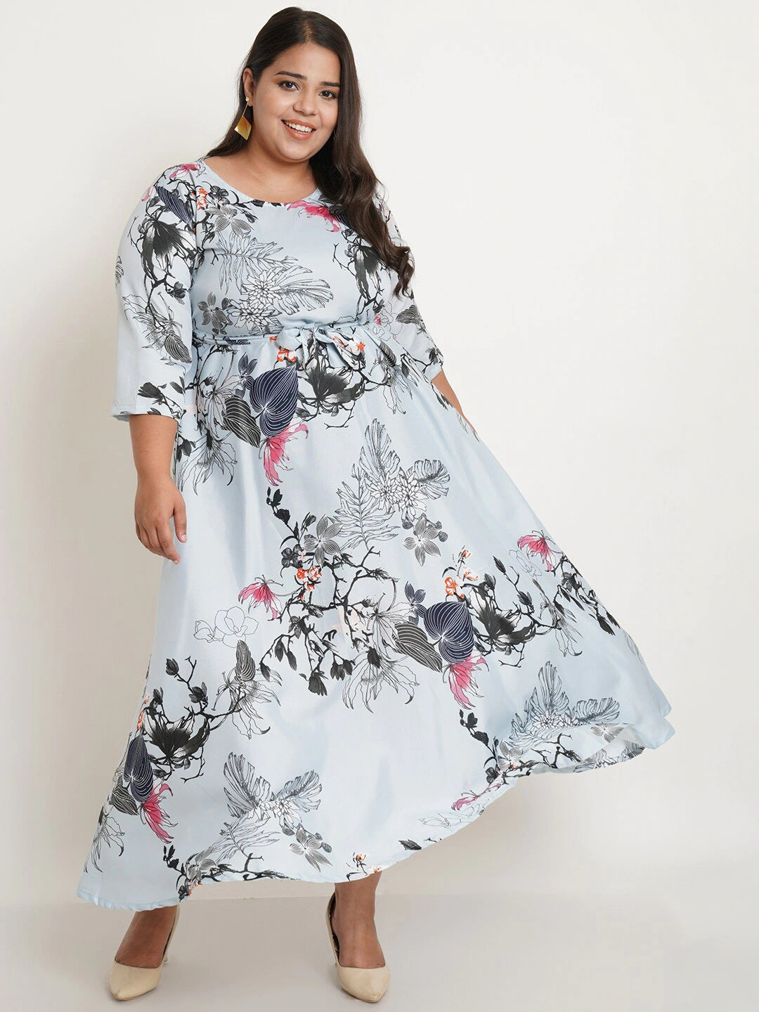 Women Plus Size Floral Maxi Dress