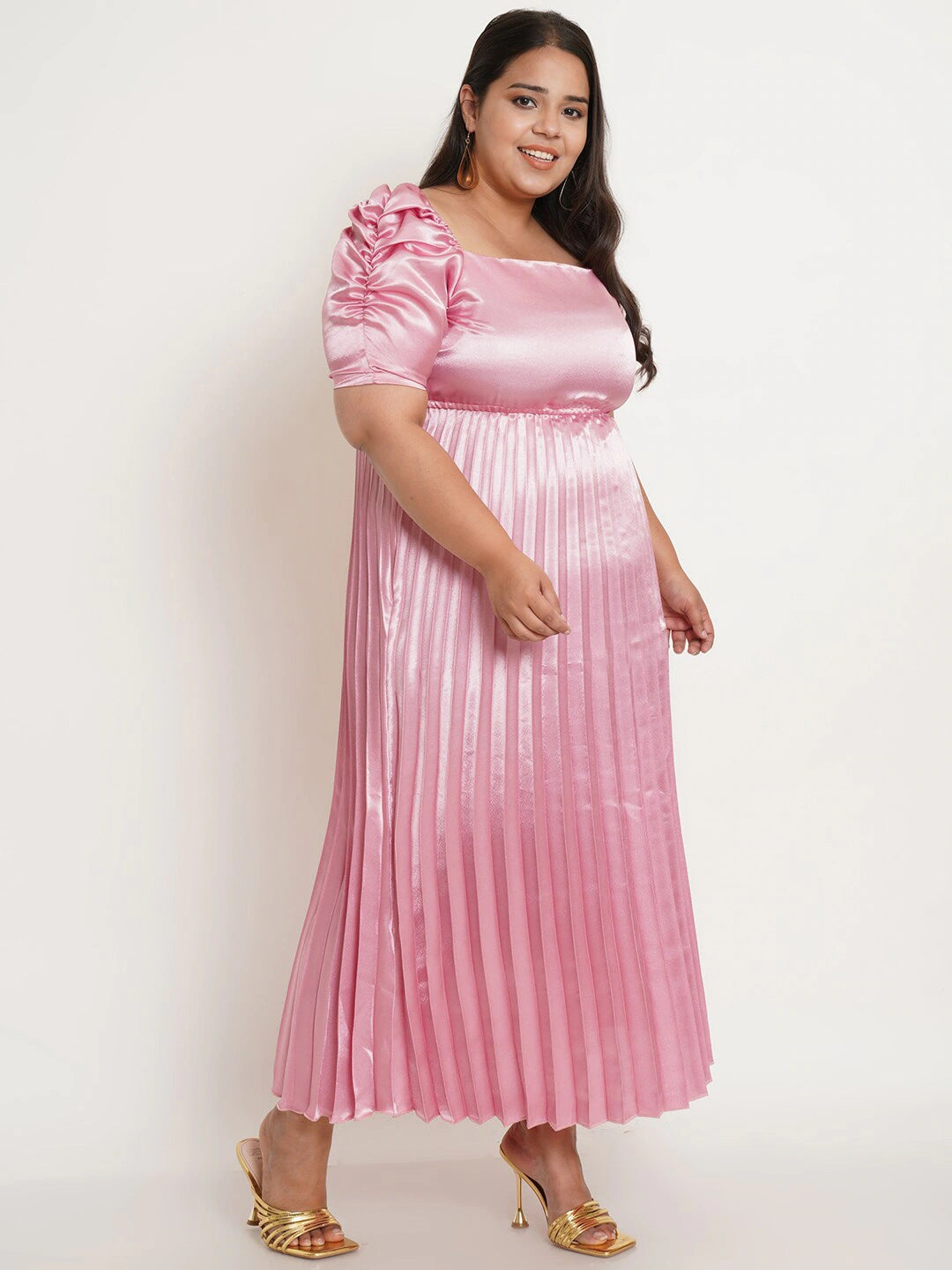 Women Plus Size Pink Maxi Dress