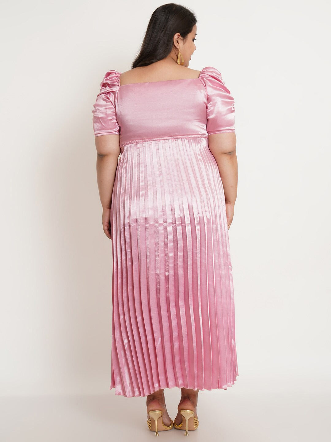 Women Plus Size Pink Maxi Dress