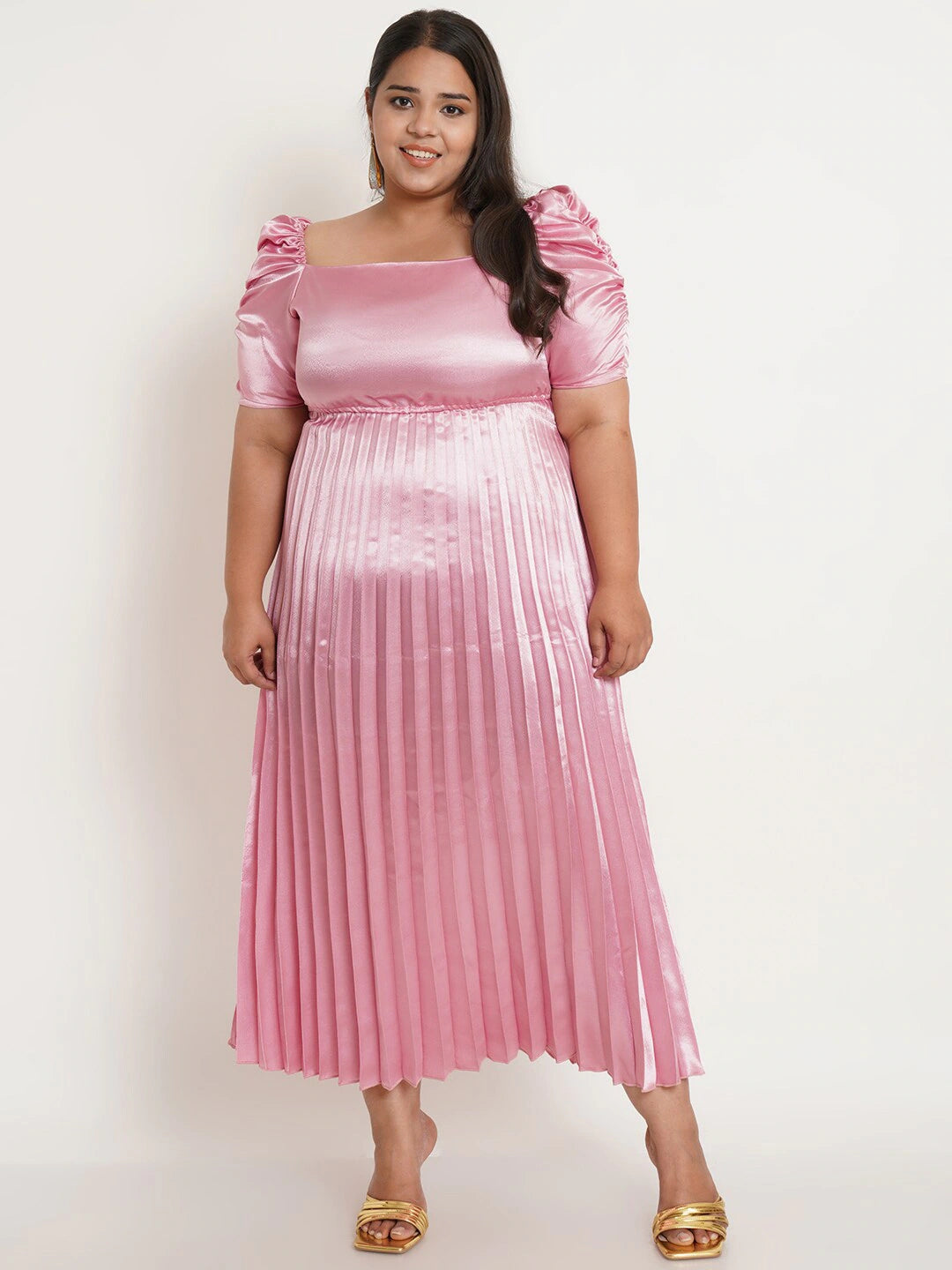 Women Plus Size Pink Maxi Dress