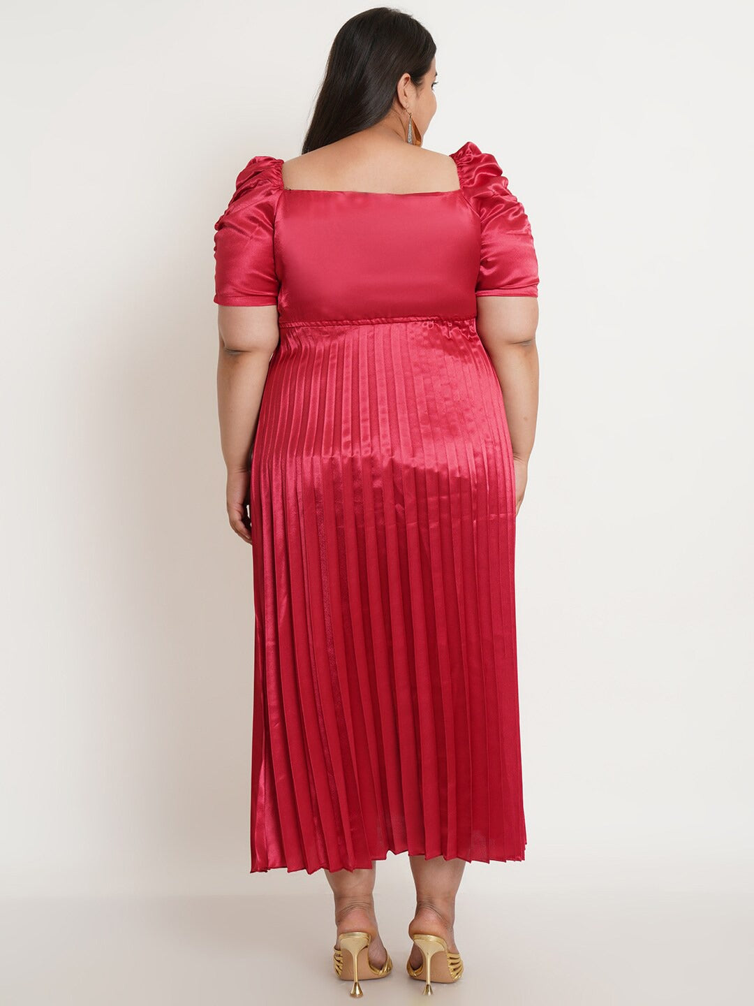Women Plus Size Maroon Maxi Dress