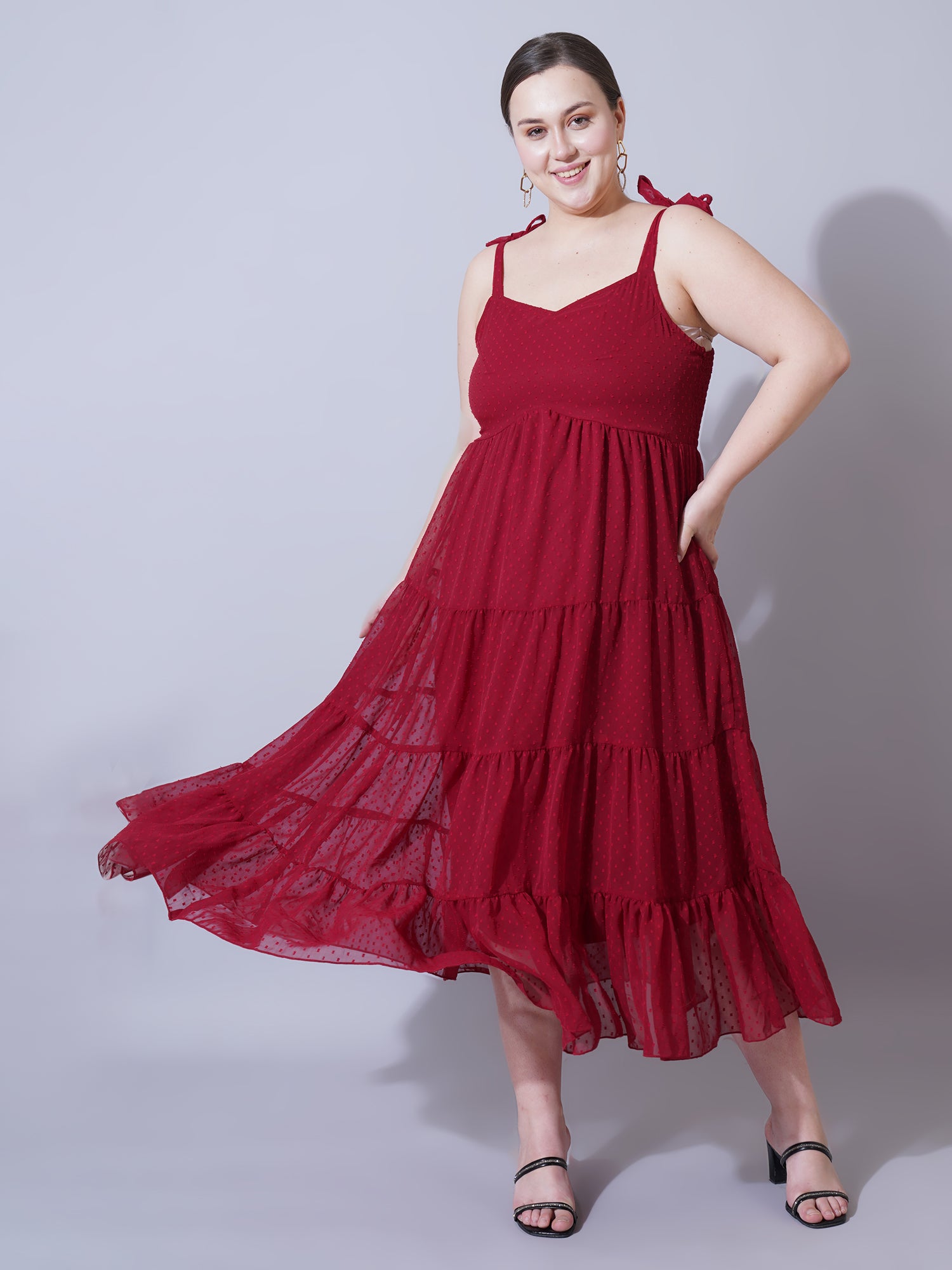 Women Plus Size Printed Fit & Flare Midi Dress