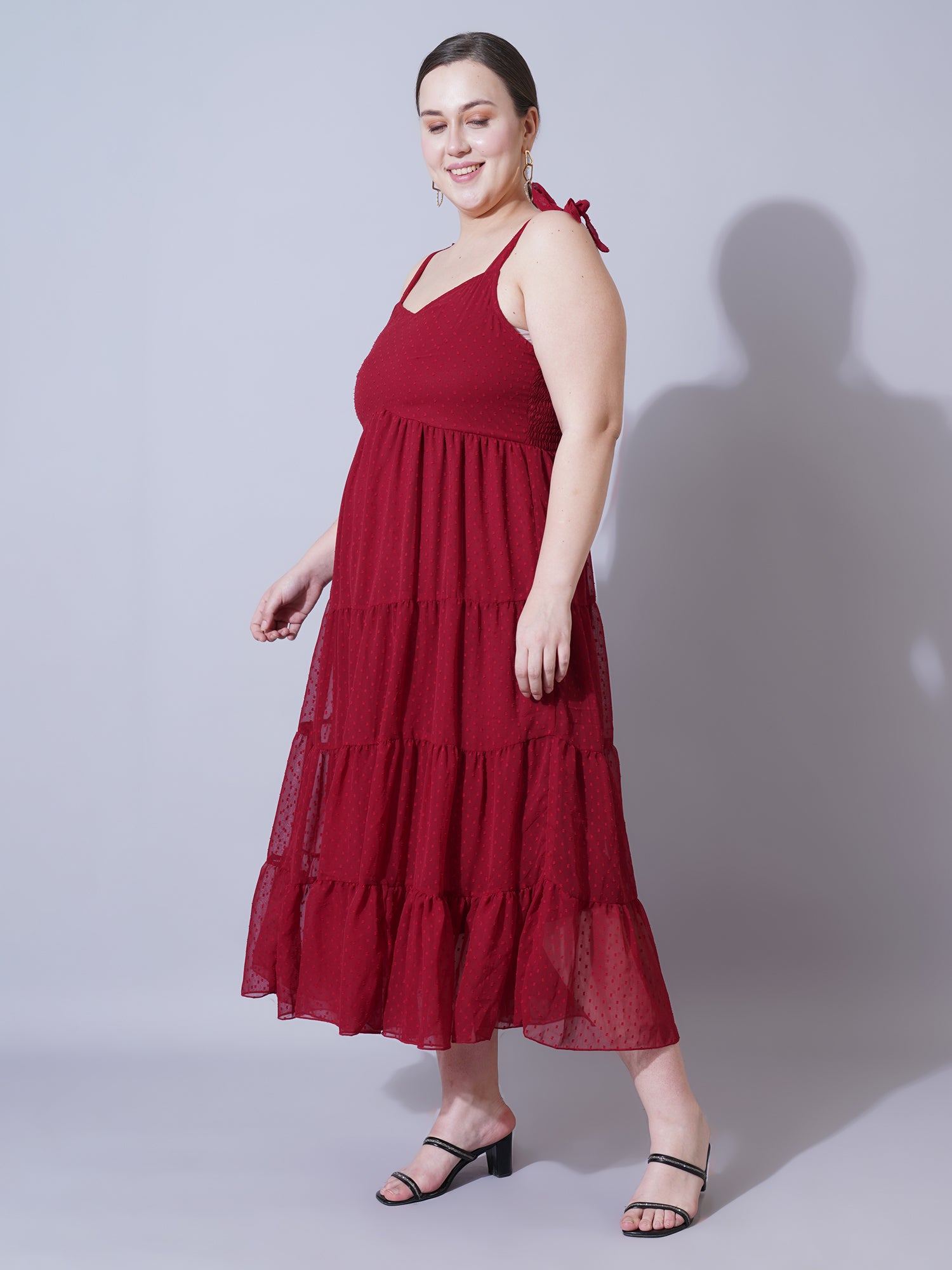 Women Plus Size Printed Fit & Flare Midi Dress