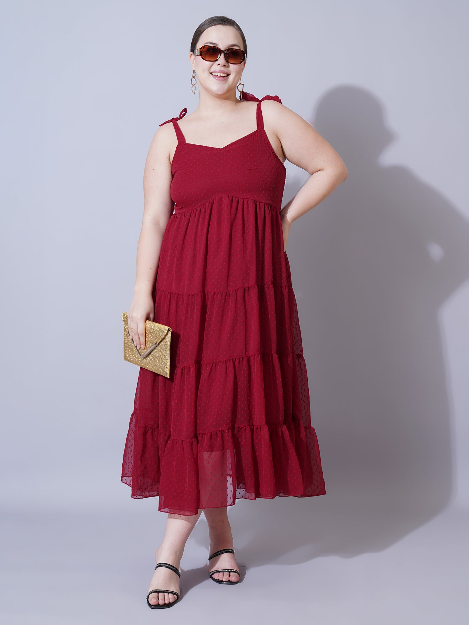 Women Plus Size Printed Fit & Flare Midi Dress