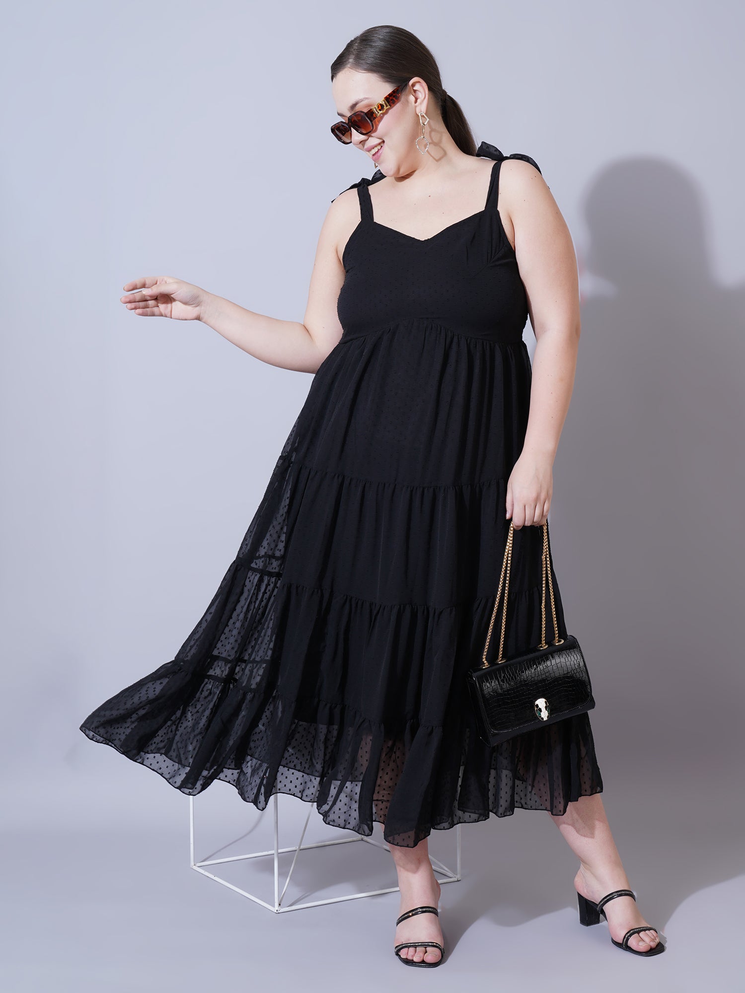 Women Plus Size Print Fit & Flare Midi Dress