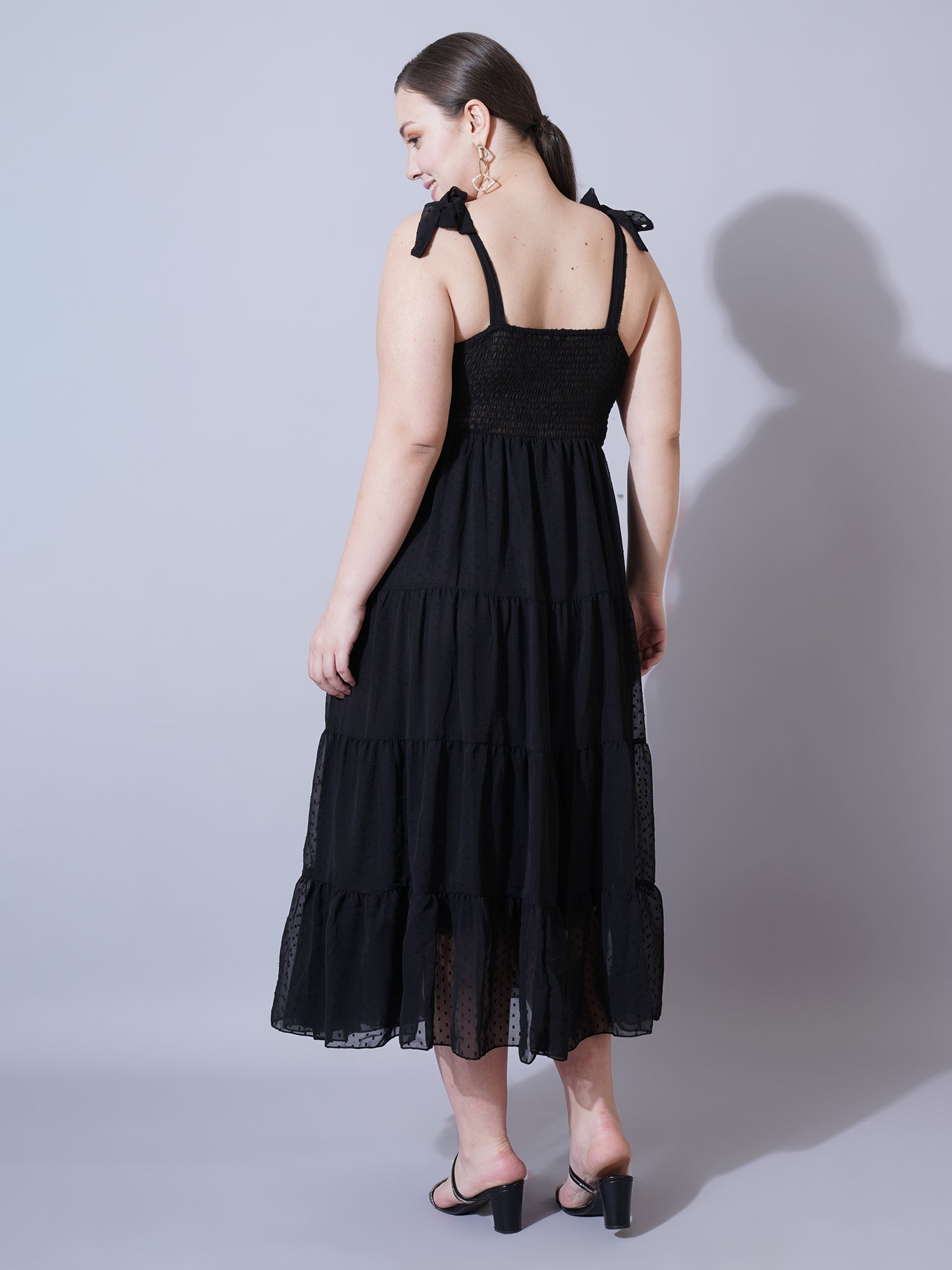 Women Plus Size Print Fit & Flare Midi Dress