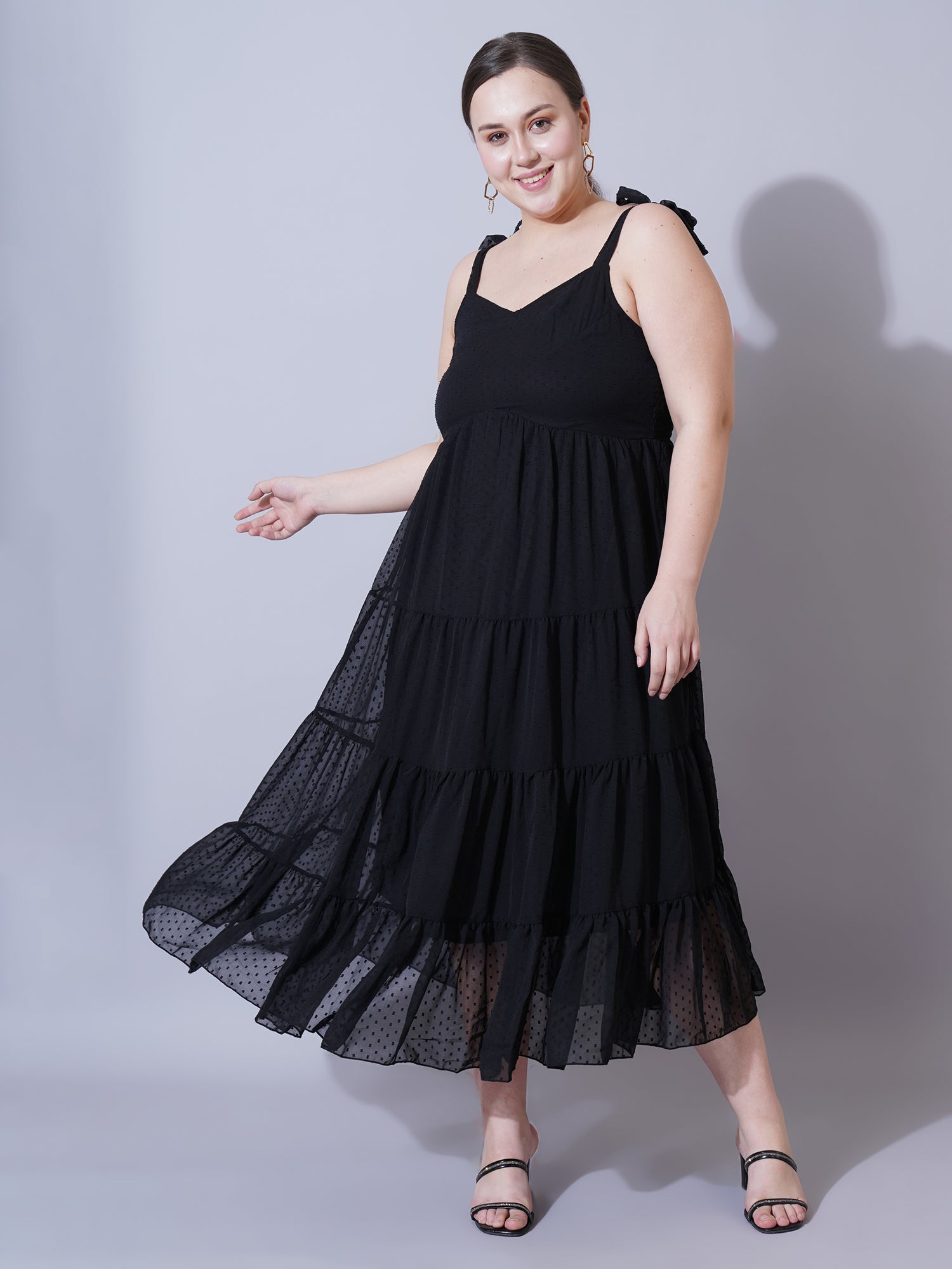 Women Plus Size Print Fit & Flare Midi Dress