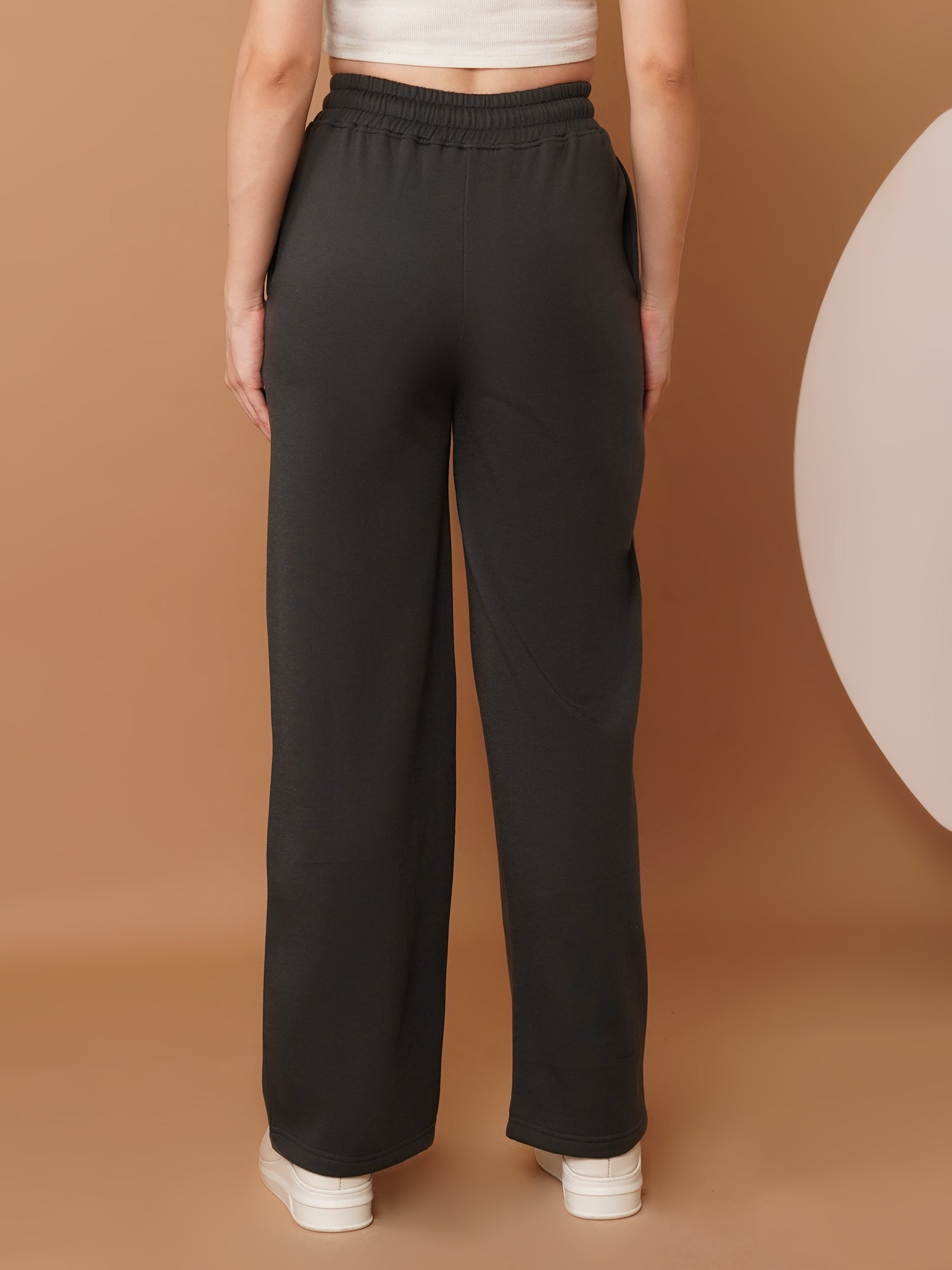 U&F Women’s Charcoal Grey Straight Fit – Soft Touch, Breathable Jogger Trousers